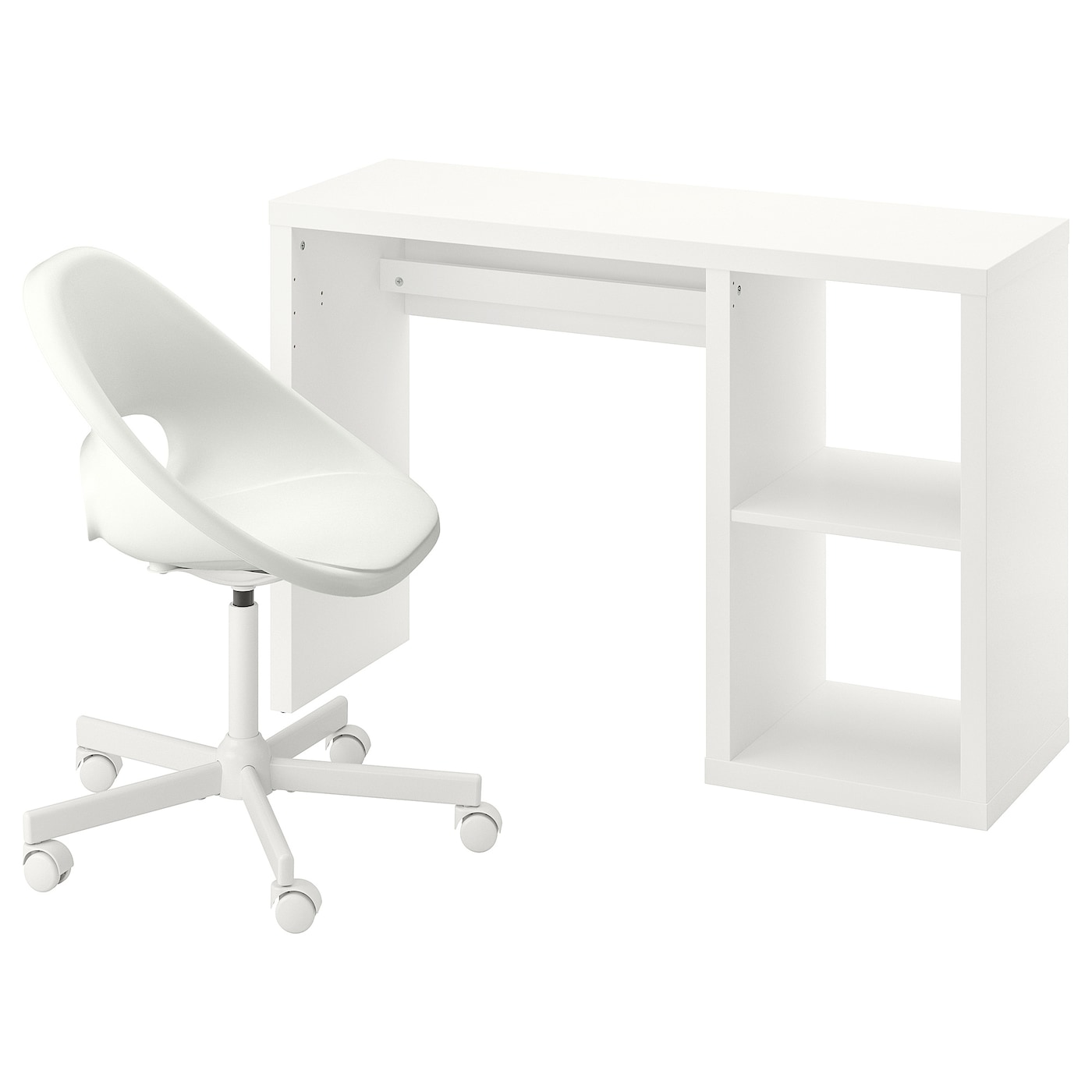 IKEA KALLAX / LOBERGET biurko i krzesło, biały