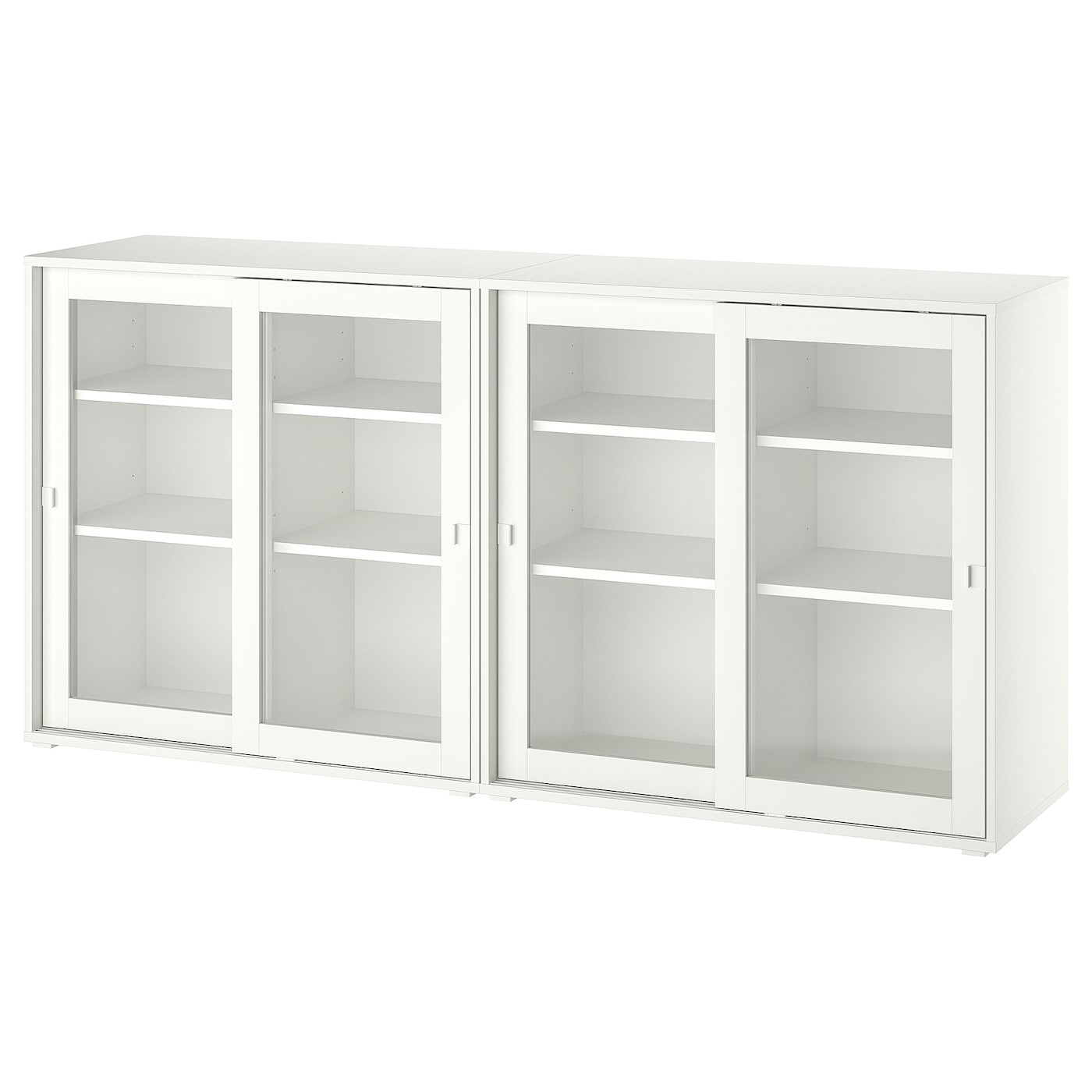 IKEA VIHALS regał/szklane drzwi, biały/szkło bezbarwne, 190x37x90 cm