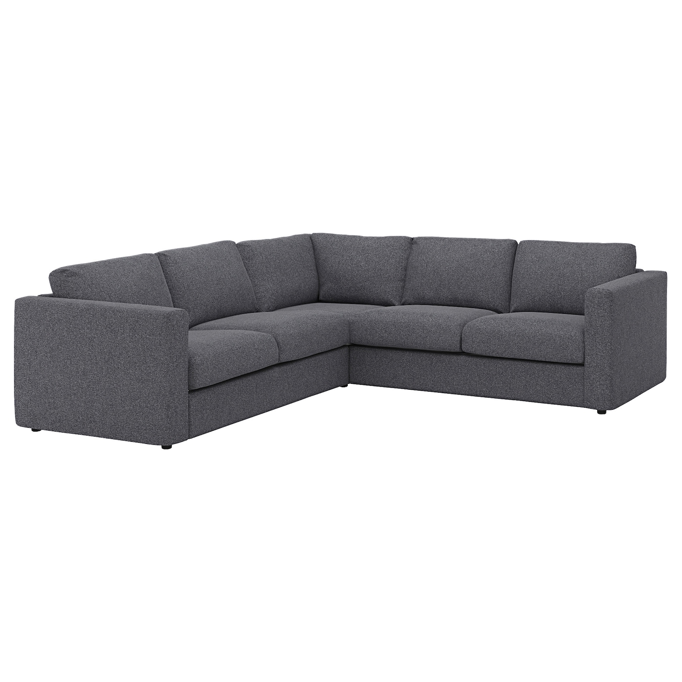 IKEA VIMLE sofa narożna 4-osobowa, Gunnared średnioszary, Wysokość z poduchami oparcia: 83 cm