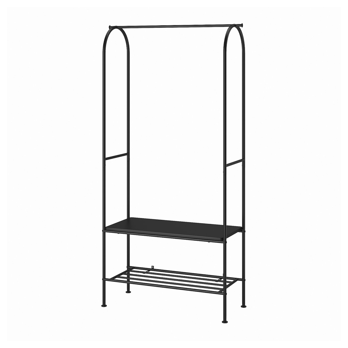 IKEA GRÅFJÄLLET wieszak na ubrania z półk na buty, antracyt, 90x36x175 cm