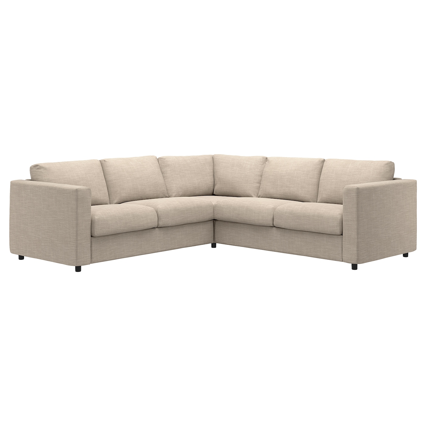 IKEA VIMLE sofa narożna 4-osobowa, Hillared beżowy, Wysokość z poduchami oparcia: 83 cm