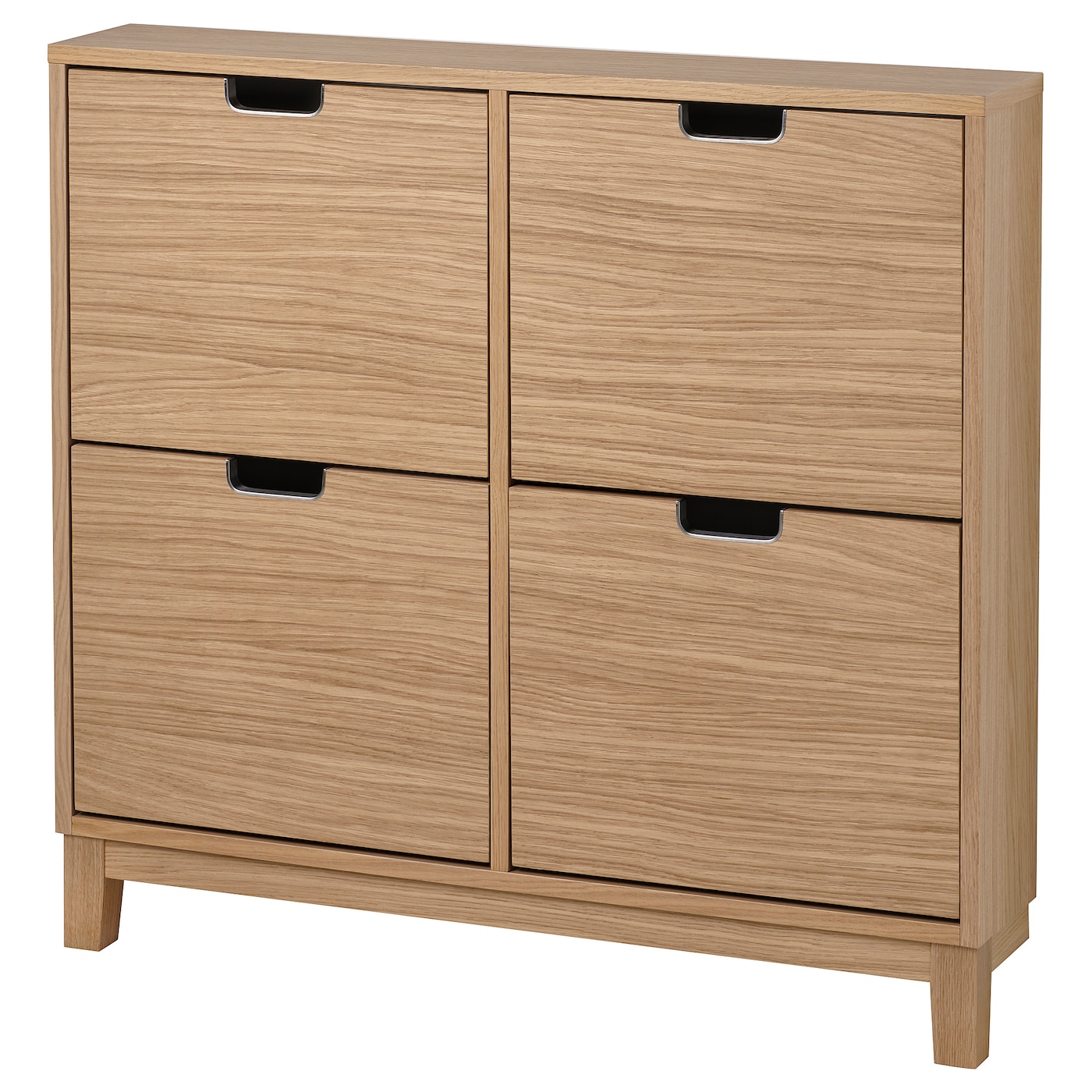IKEA STÄLL szafka na buty, 4 przegrody, okl dęb, 96x17x90 cm
