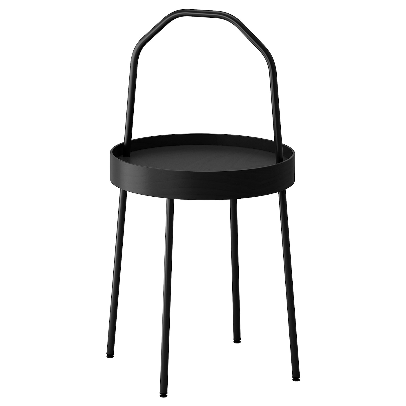 IKEA BURVIK stolik, czarny, 38 cm