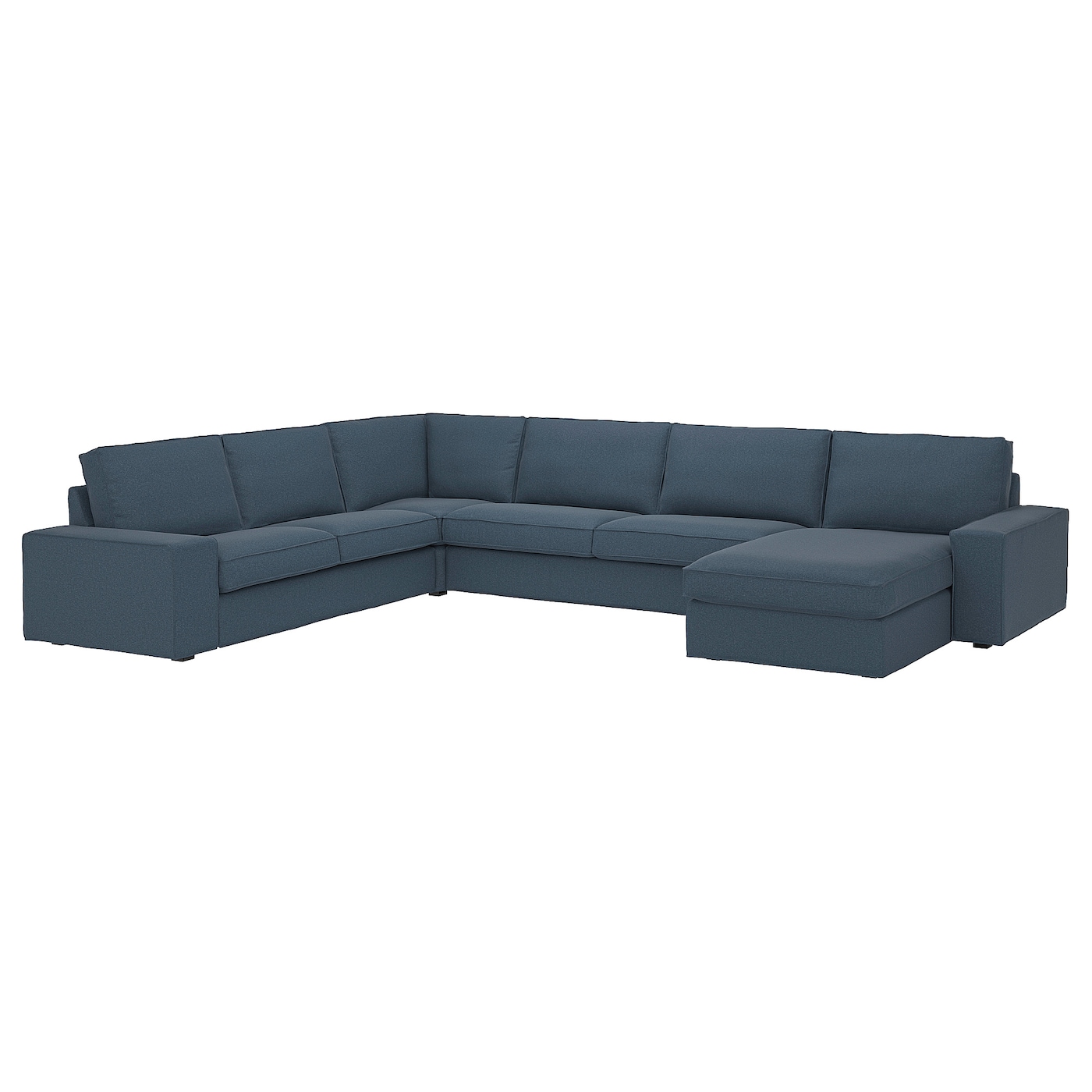 IKEA KIVIK sofa narożna 6-osobowa z szezl, Gunnared niebieski, Głębokość: 95 cm