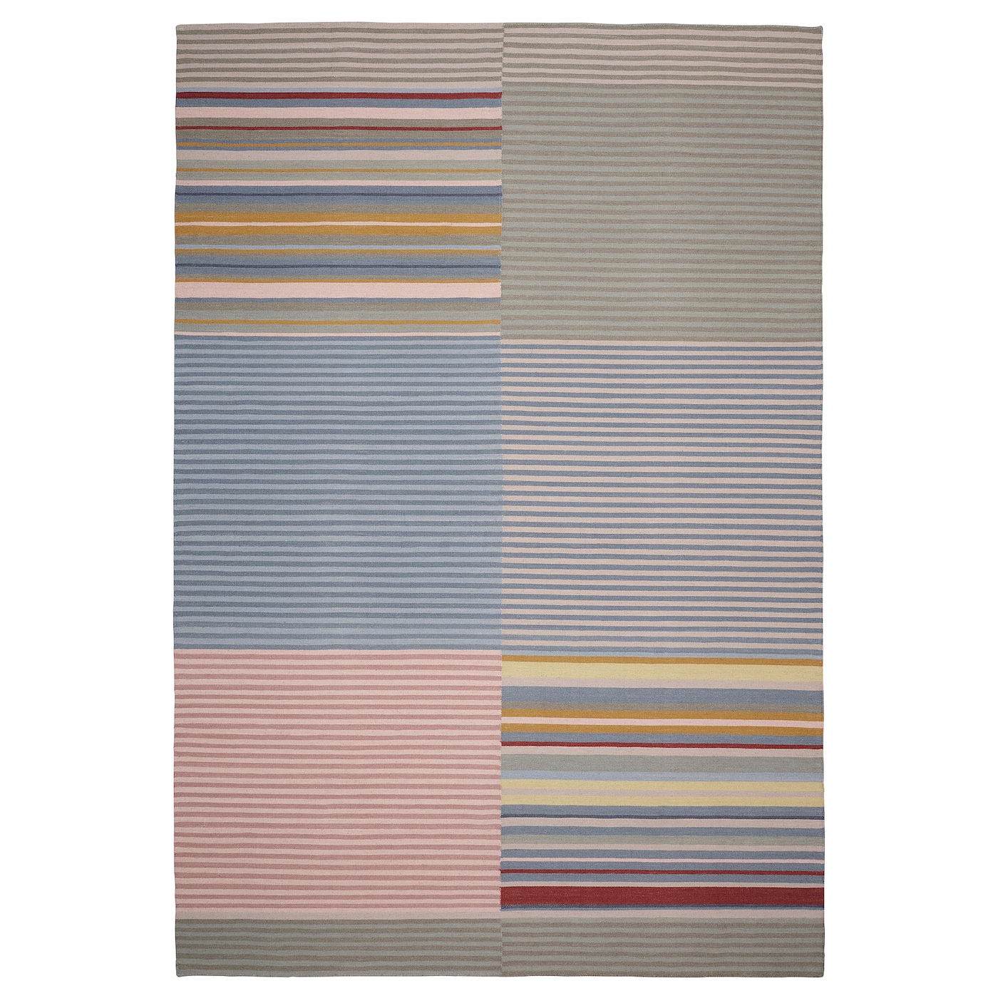 IKEA BUDDINGE dywan tkany na płasko, wykonano ręcznie wielobarwny/wzór w paski, 170x240 cm