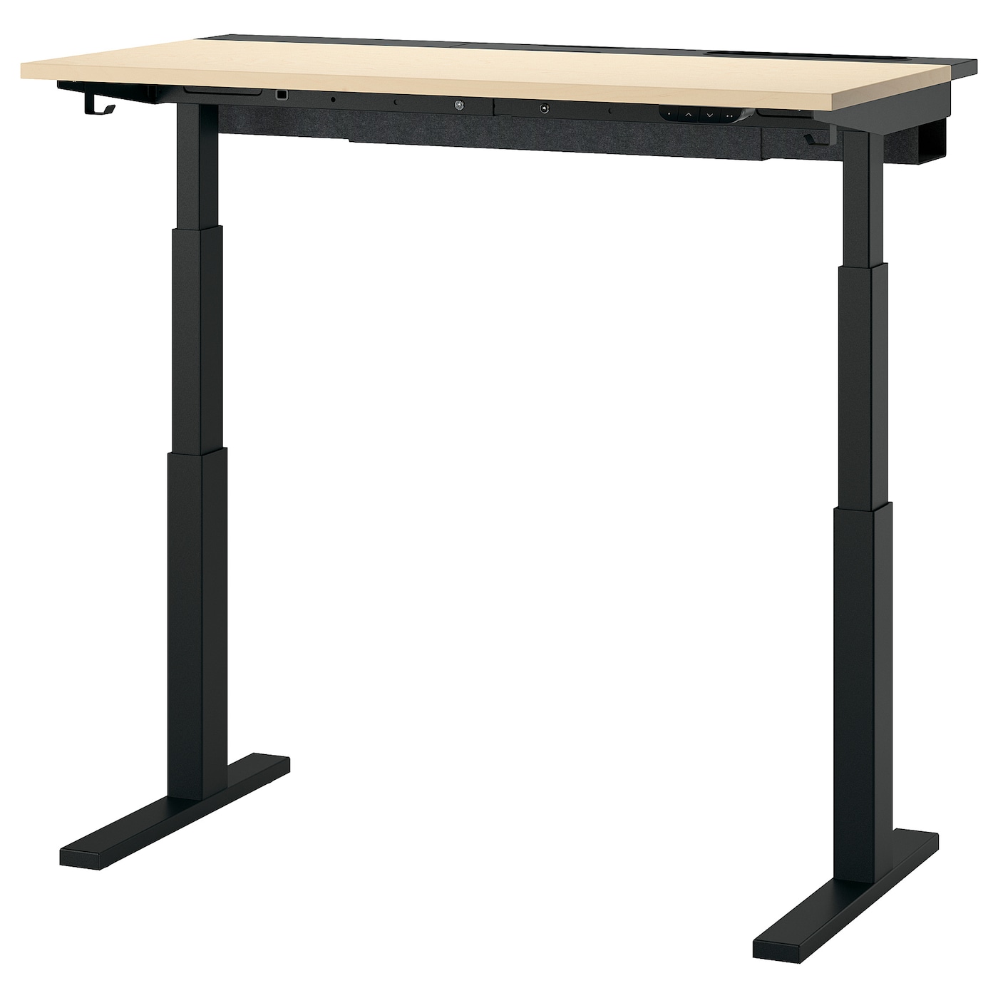 IKEA MITTZON biurko z regulacją wysokości, elektryczny okl brzoz/czarny, 120x60 cm