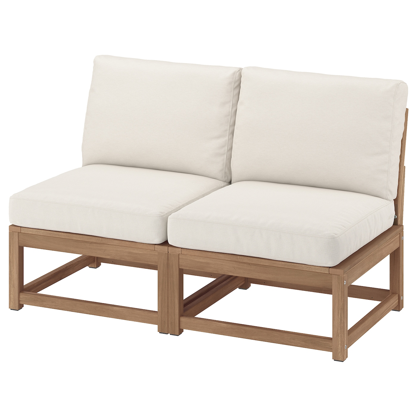 IKEA NÄMMARÖ 2-osobowa sofa modułowa, zewn, bejca jasnobrązowa/Frösön/Duvholmen beżowy, Szerokość: 126 cm