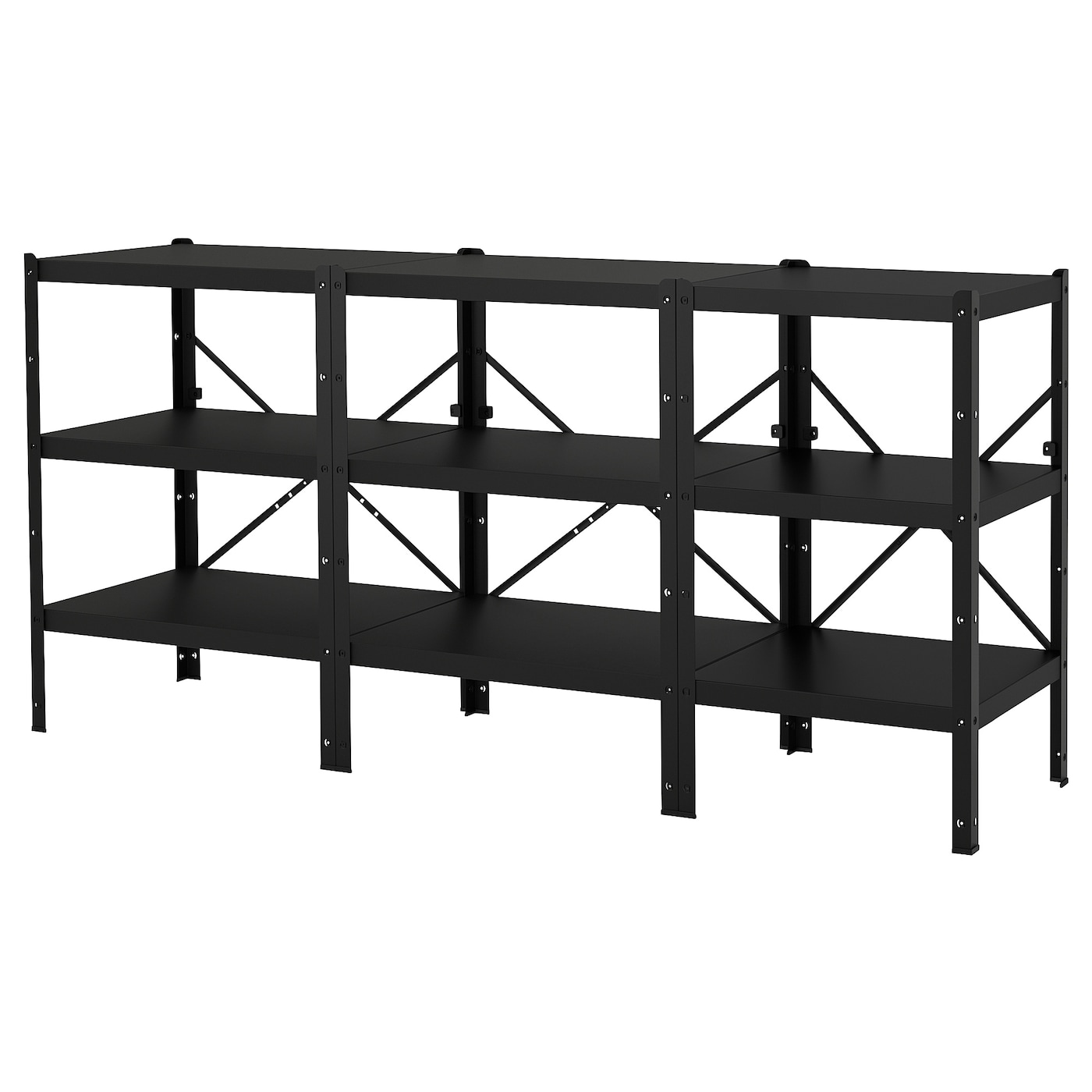 IKEA BROR regał, czarny, 234x55x110 cm