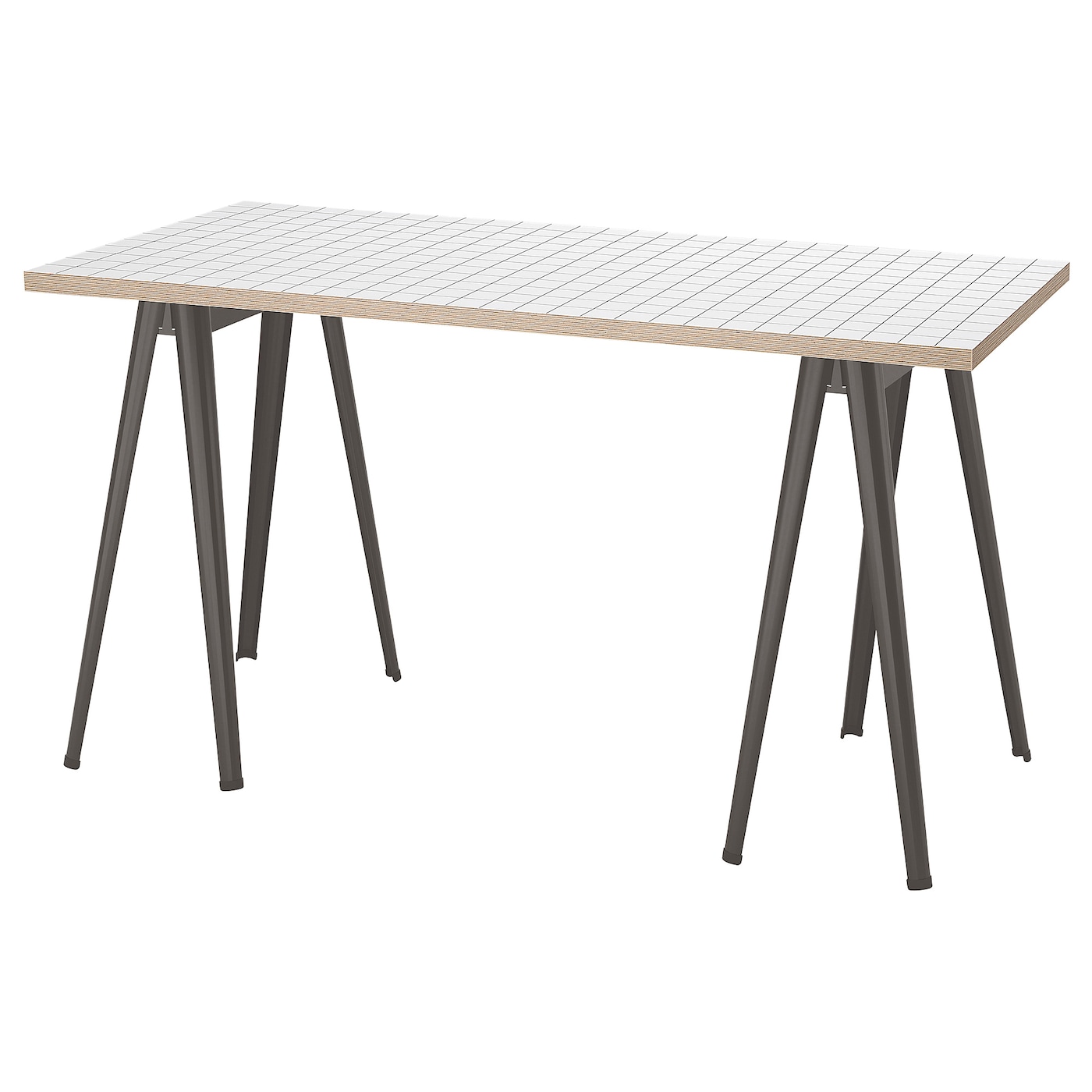 IKEA LAGKAPTEN / NÄRSPEL biurko, biały antracyt/ciemnoszary, 140x60 cm