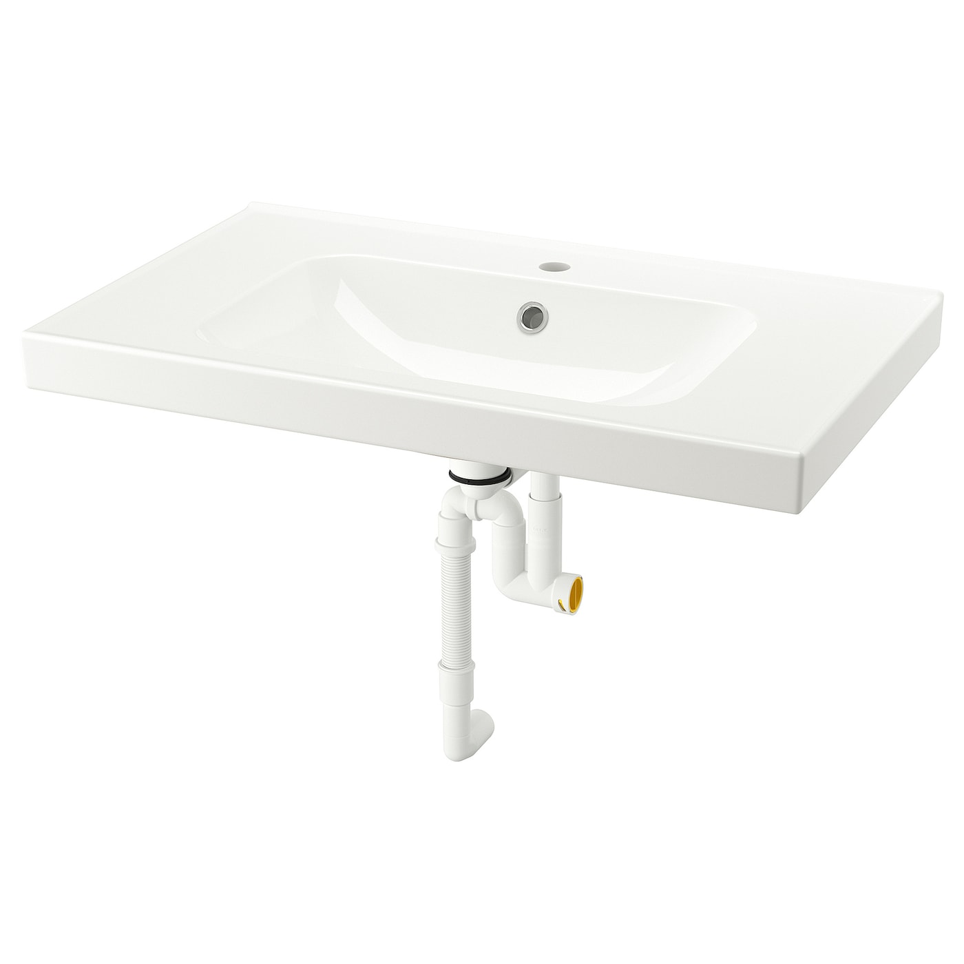 IKEA ORRSJÖN umywalka z syfonem, biały, 82x49 cm