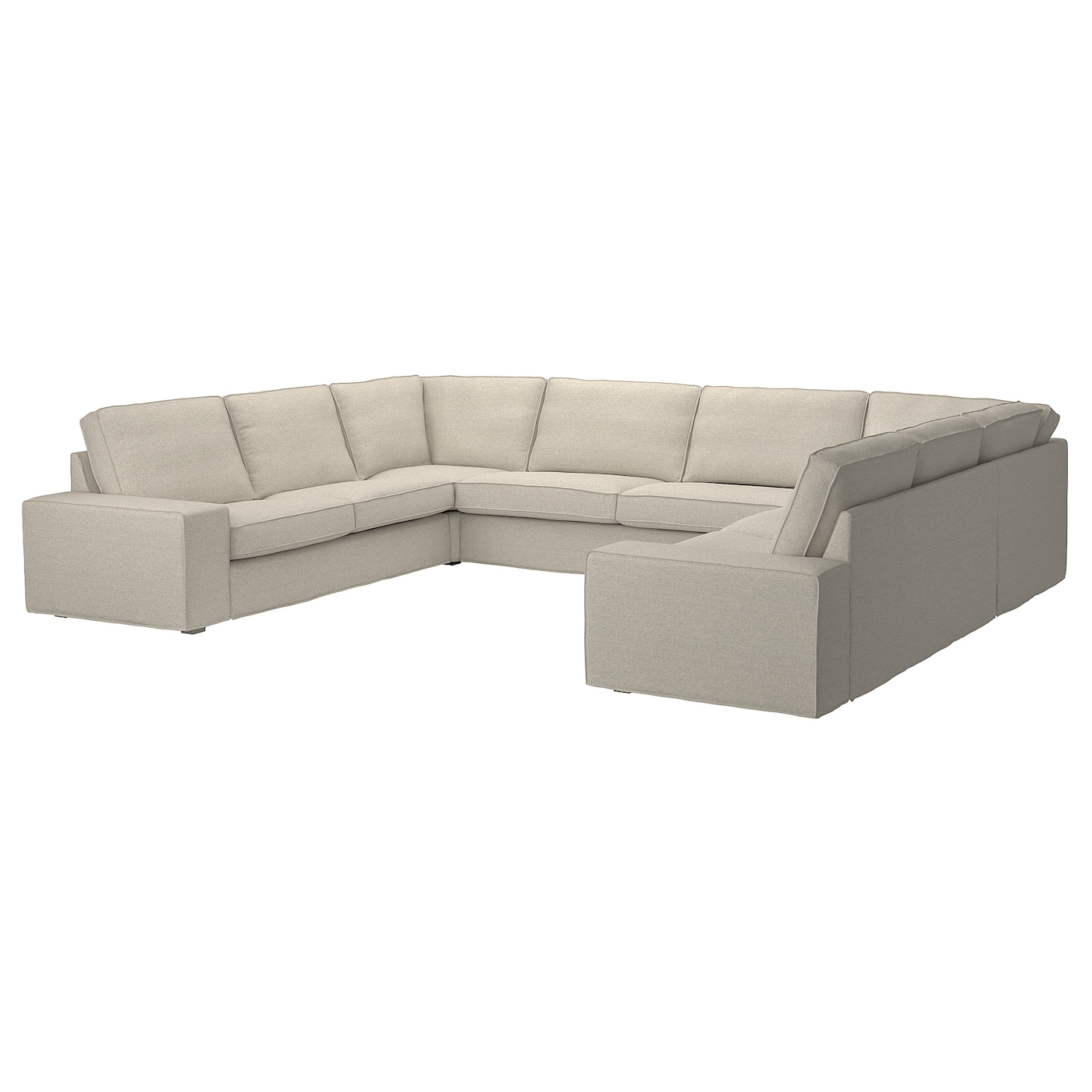 IKEA KIVIK sofa w kształcie lit U, 7-osobowa, Gunnared beżowy, Szerokość: 328 cm