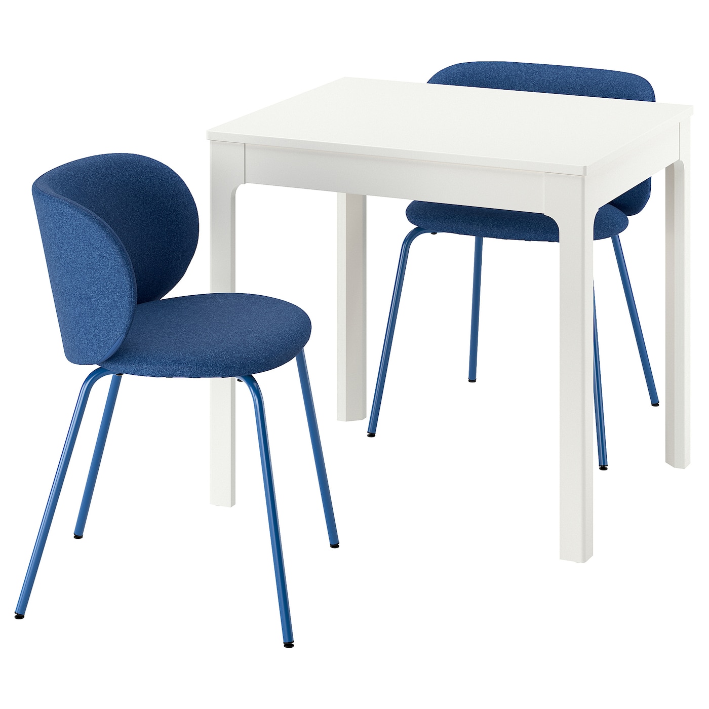 IKEA EKEDALEN / KRYLBO stół i 2 krzesła, biały/Tonerud niebieski, 80/120 cm