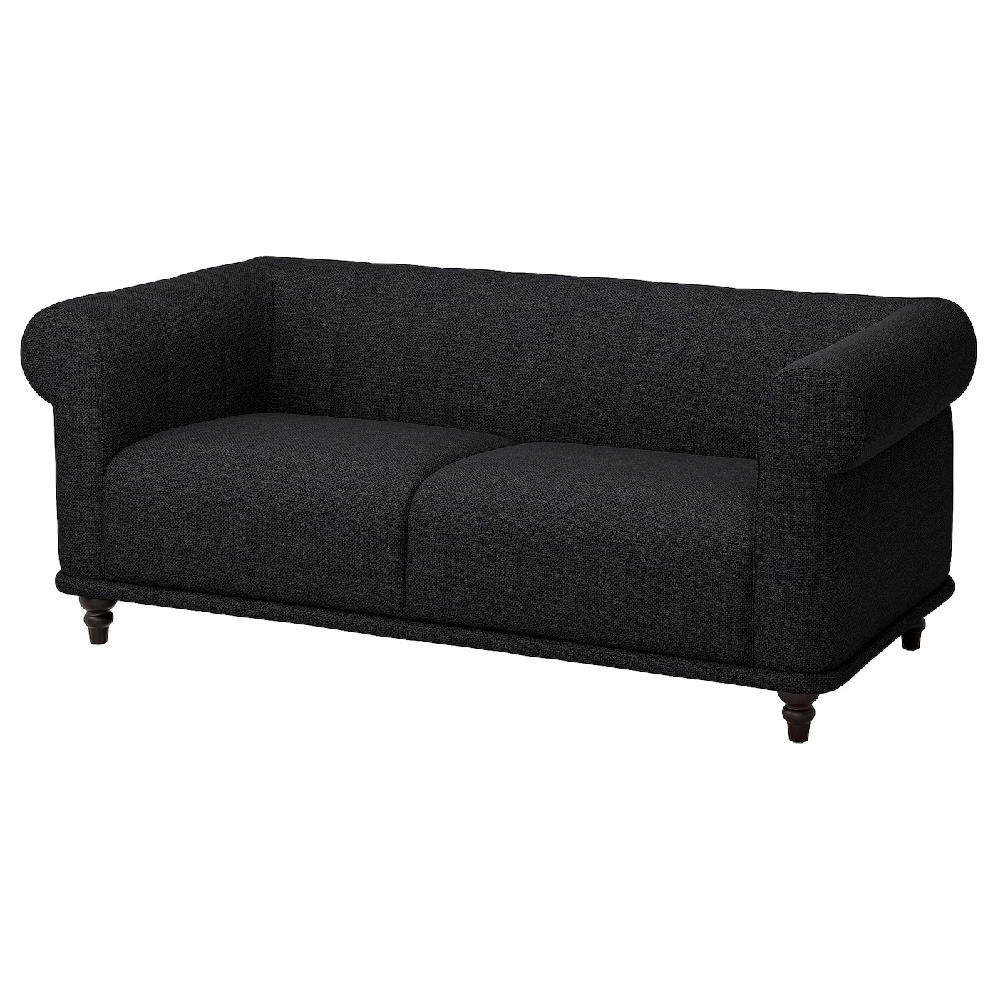 IKEA VISKAFORS sofa 2-osobowa, Lejde antracyt/brązowy, Podłokietnik szerokość: 22 cm
