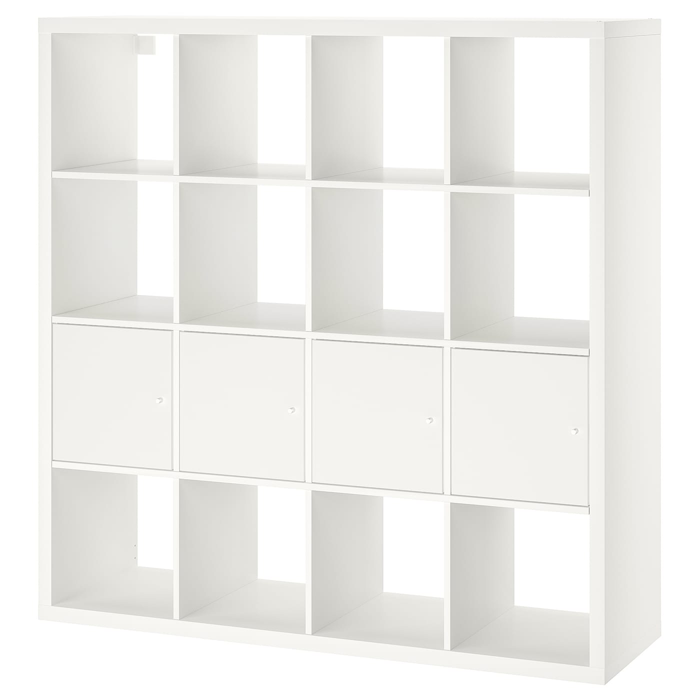IKEA KALLAX regał z 4 wkładami, biały, 147x147 cm