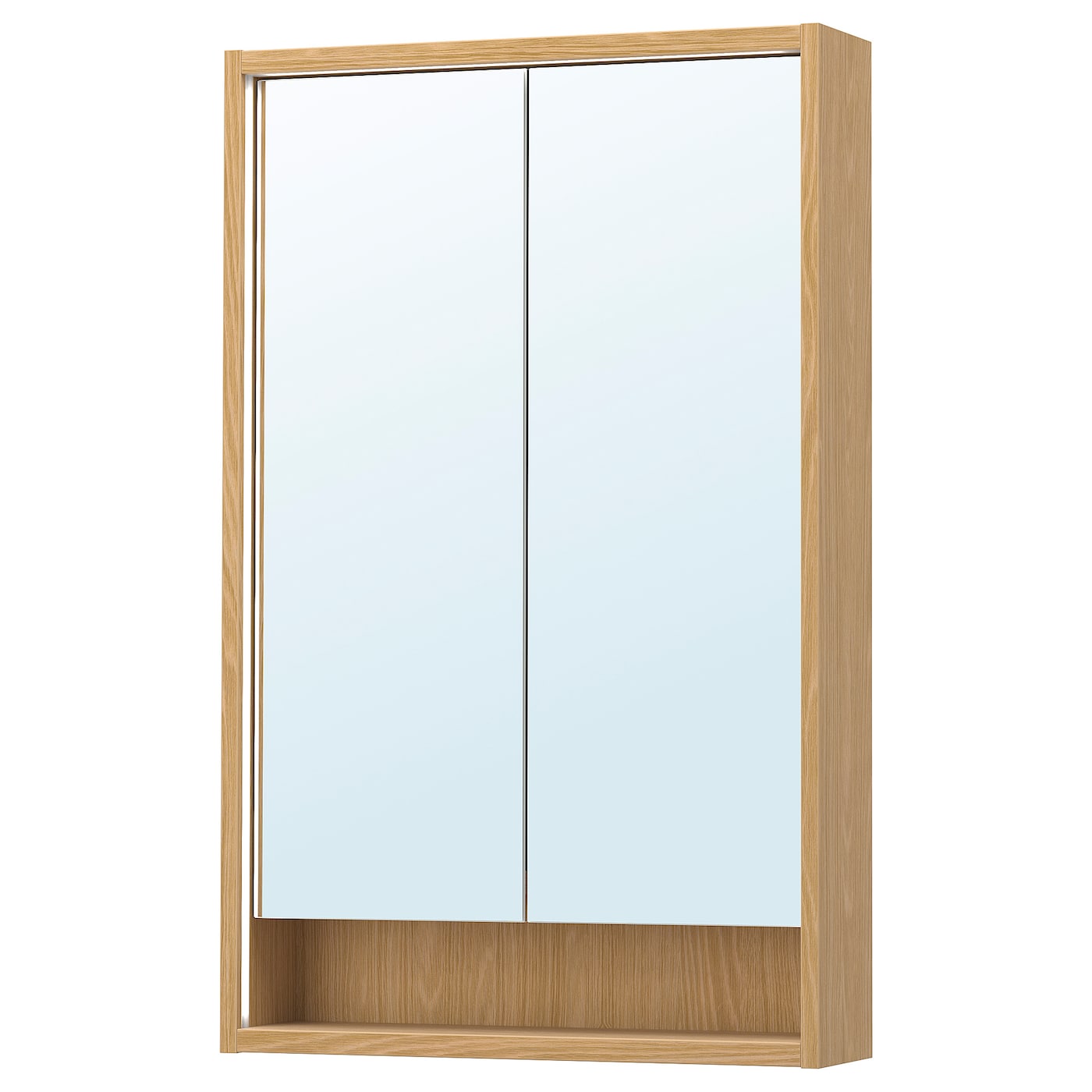 IKEA FAXÄLVEN szafka z lustrem z wbud oświetl, imit. dębu, 60x15x95 cm