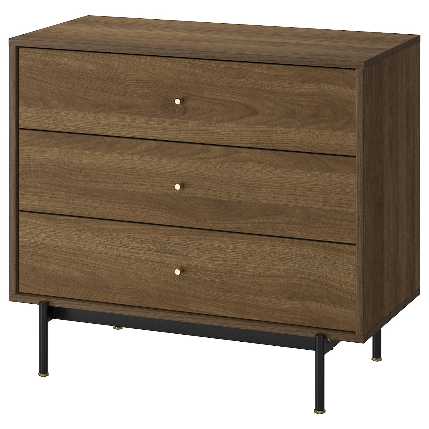 IKEA RÅDMANSÖ komoda, 3 szuflady, brązowy orzech, 90x48x81 cm