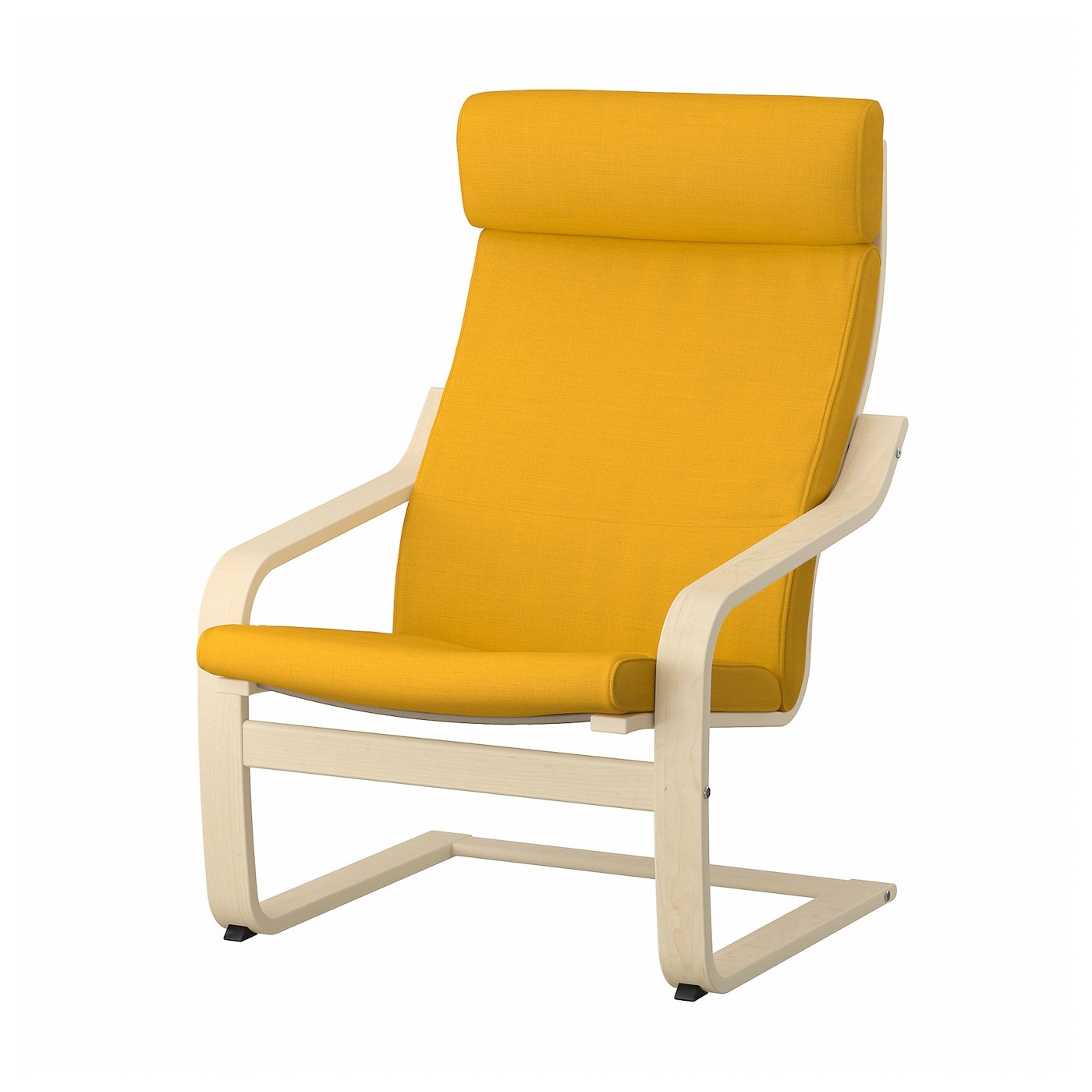 IKEA POÄNG fotel, okl brzoz/Skiftebo żółty, Szerokość: 68 cm