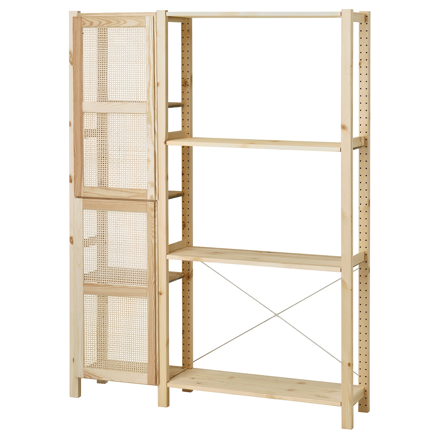 IKEA IVAR regał z drzwiami, sosna, 134x30x179 cm