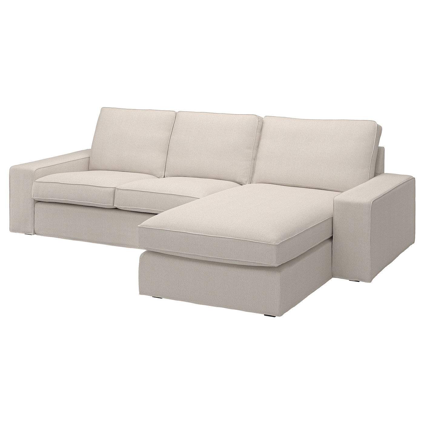 IKEA KIVIK sofa 3-osobowa z szezlongiem, Tresund jasnobeżowy, Maksymalna szerokość: 280 cm