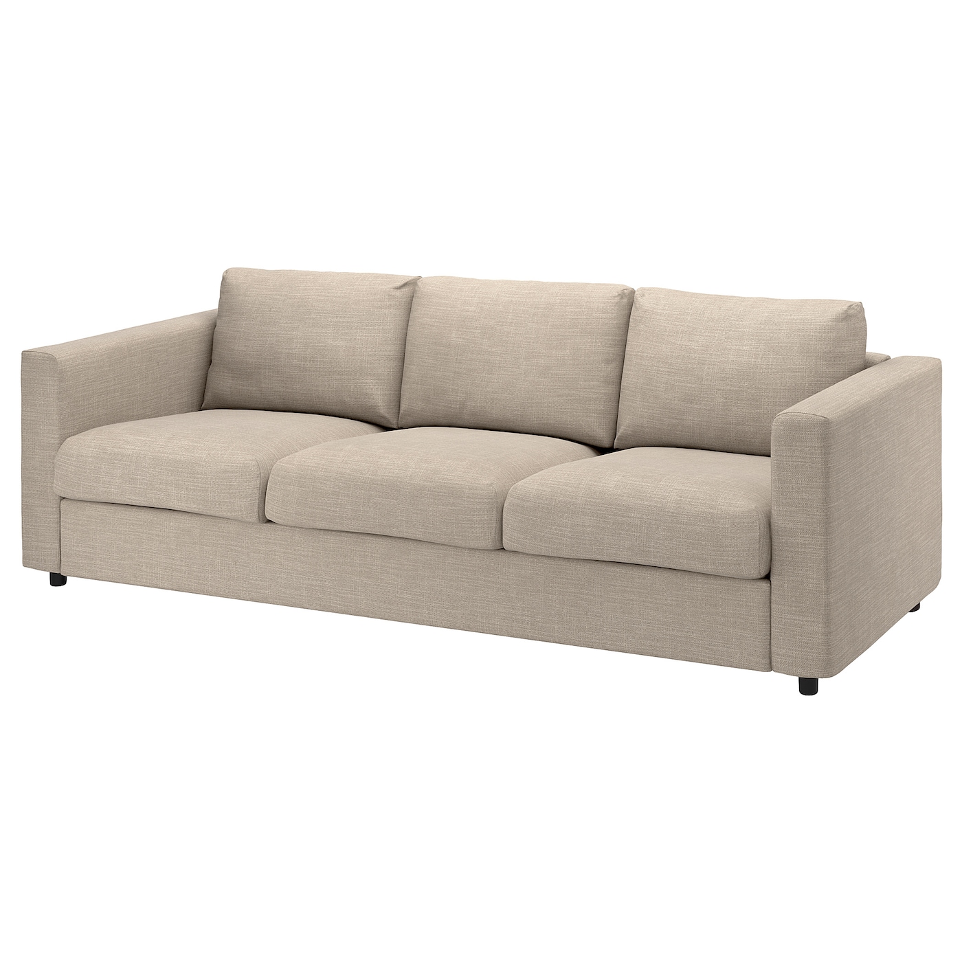 IKEA VIMLE sofa 3-osobowa, Hillared beżowy, Wysokość z poduchami oparcia: 83 cm