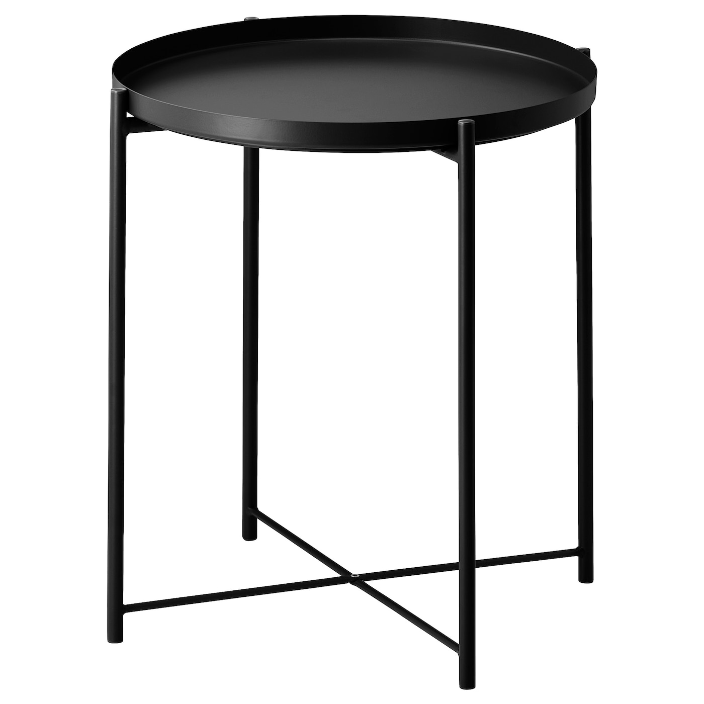 IKEA GLADOM stolik z tacą, czarny, 45x53 cm