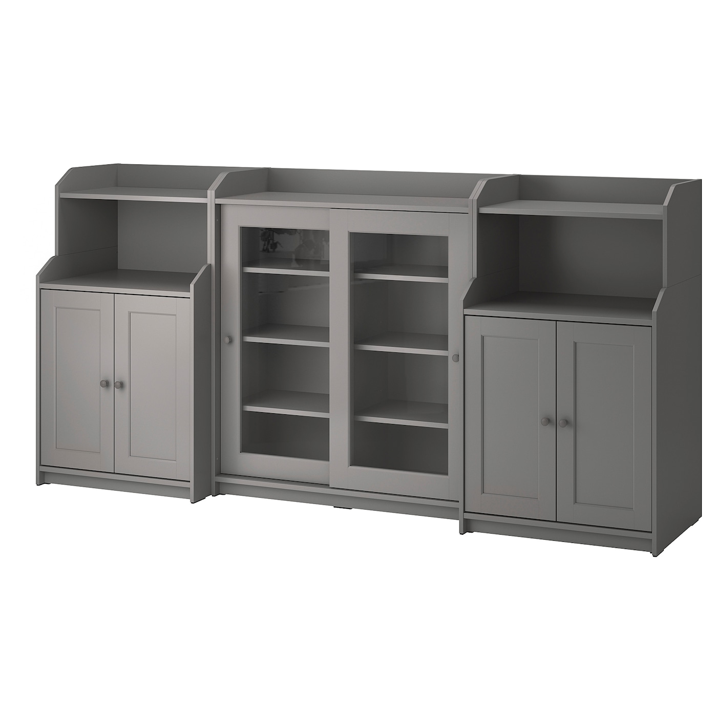 IKEA HAUGA regał, szary, 244x46x116 cm