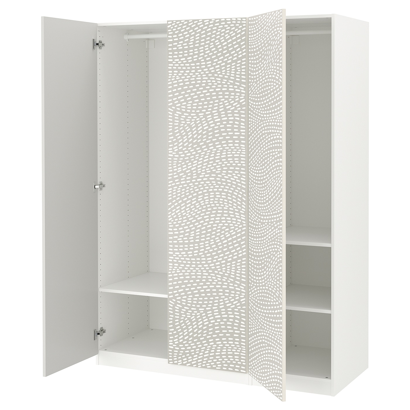 IKEA PAX / MISTUDDEN kombinacja szafy, biały/szary wzór, 150x60x201 cm