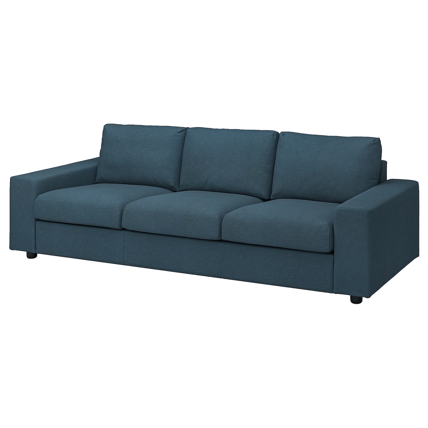 IKEA VIMLE sofa 3-osobowa, rozkładana, z szerokimi podłokietnikami/Hillared granatowy, Wysokość łóżka: 53 cm