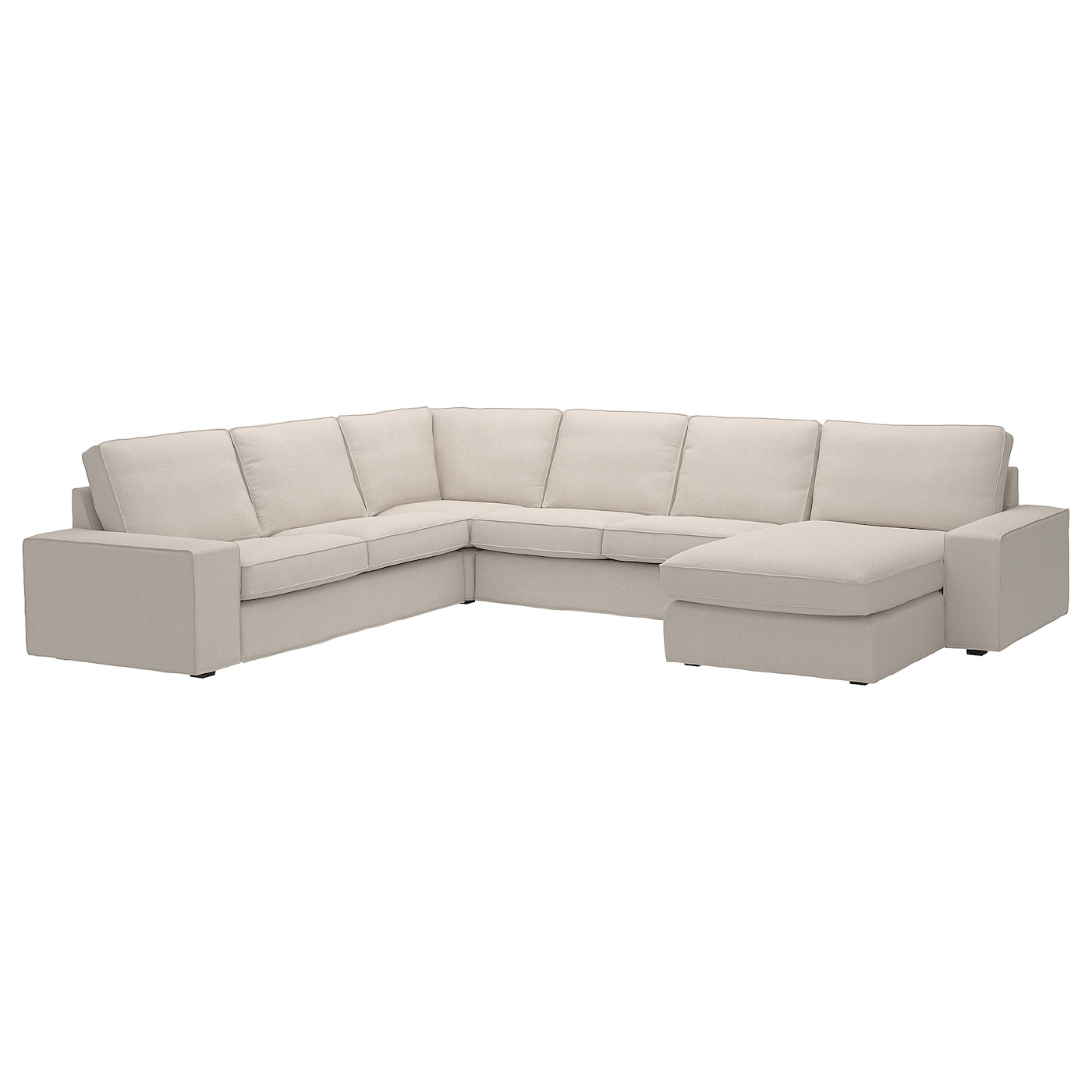IKEA KIVIK narożna sofa 5o z szezl, Tresund jasnobeżowy, Głębokość szezlonga: 163 cm