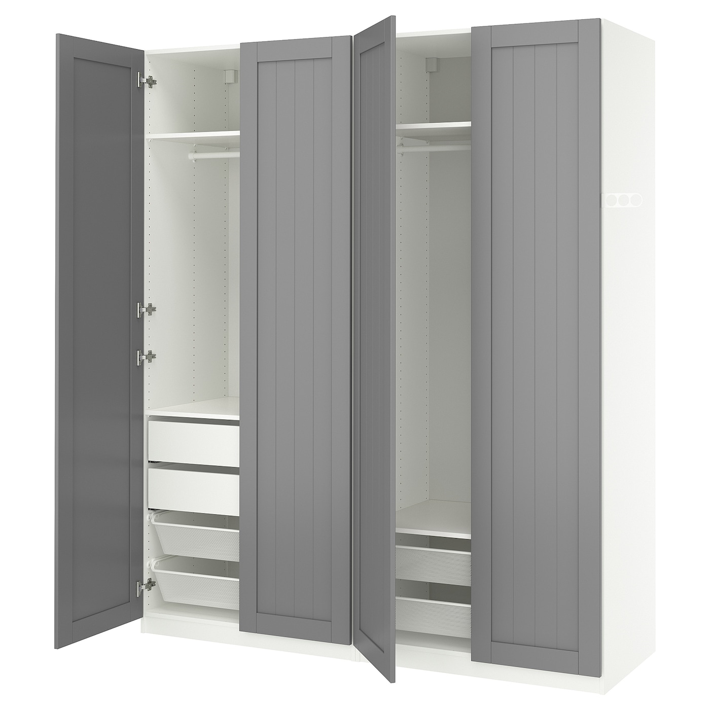 IKEA PAX / GULLABERG kombinacja szafy, biały/szary, 200x60x236 cm