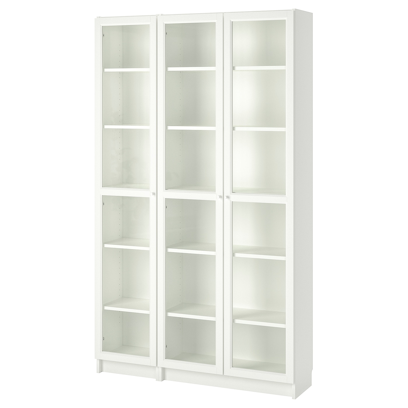 IKEA BILLY / OXBERG witryna, biały, 120x30x202 cm
