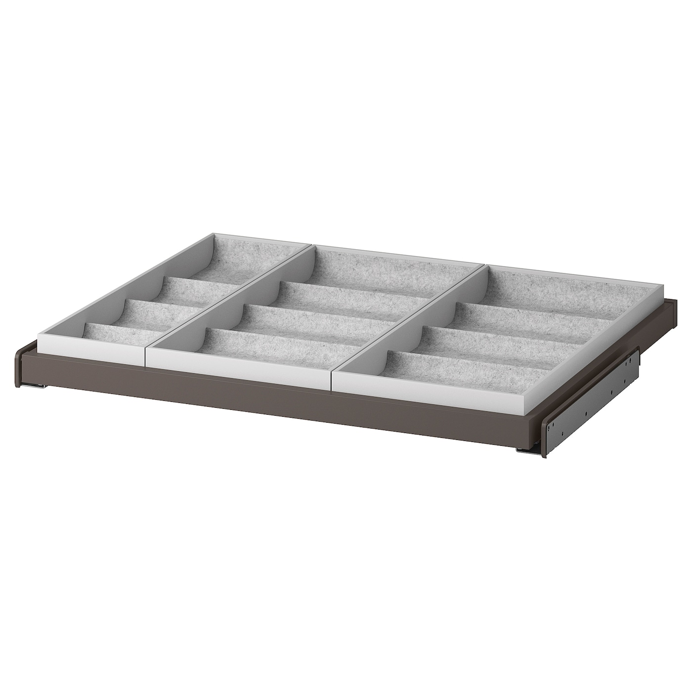 IKEA KOMPLEMENT wysuwana półka z wkładem, ciemnoszary/jasnoszary, 75x58 cm