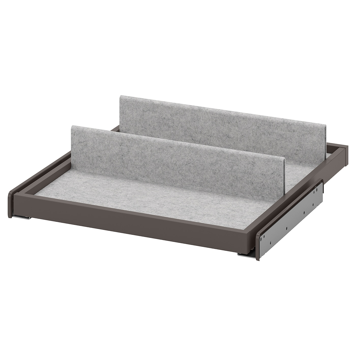 IKEA KOMPLEMENT wysuwana taca z wkładem na buty, ciemnoszary/jasnoszary, 50x58 cm