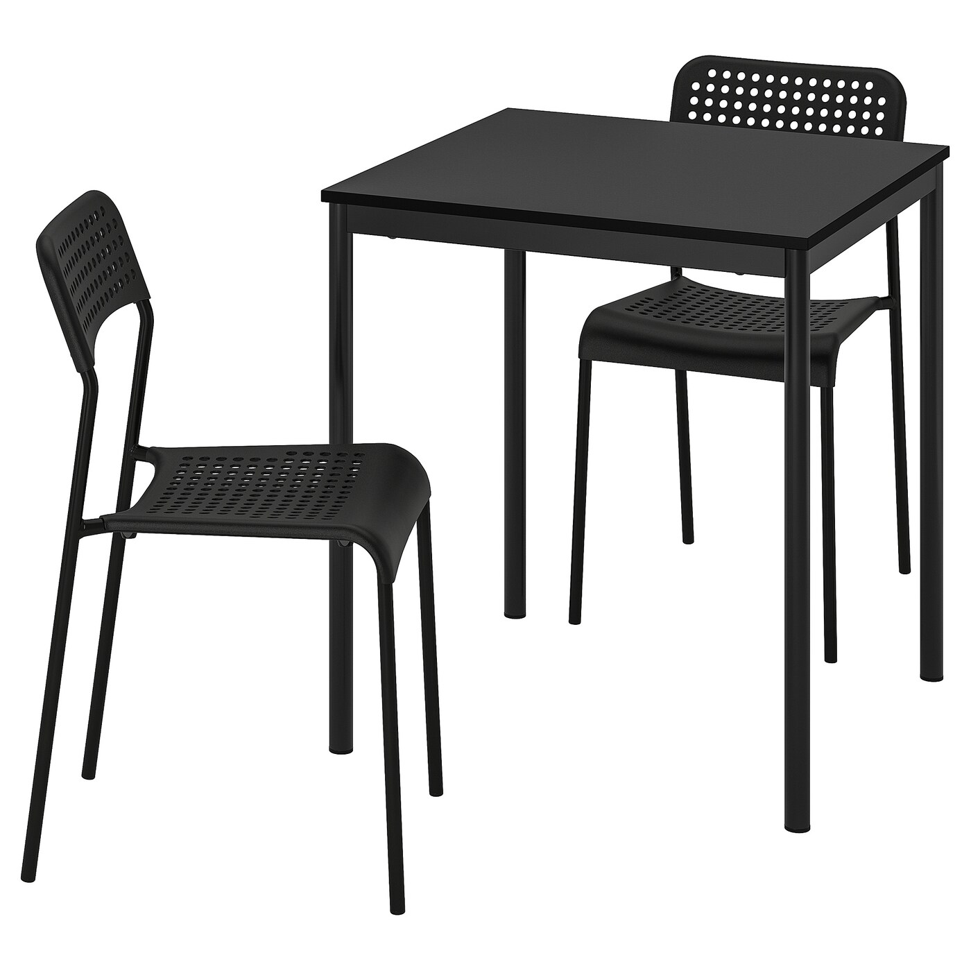 IKEA SANDSBERG / ADDE stół i 2 krzesła, czarny/czarny, 67x67 cm