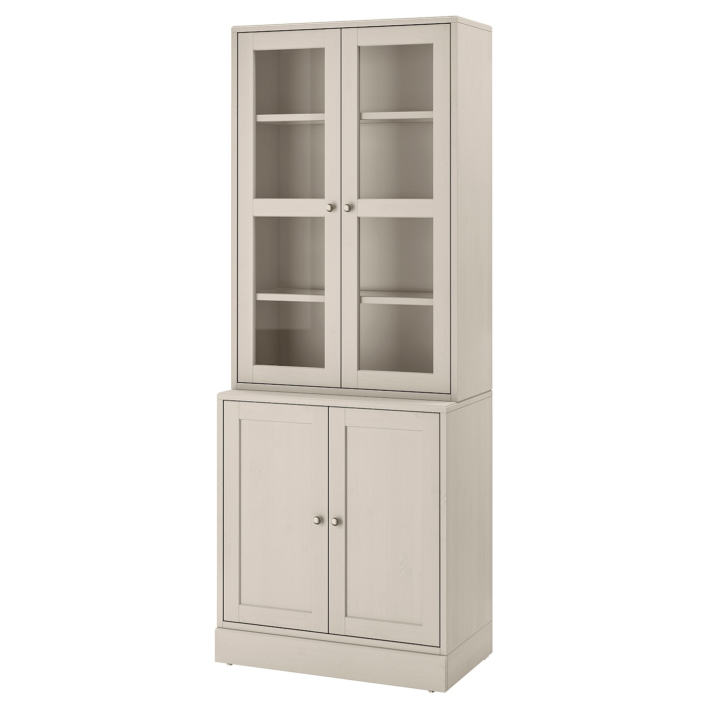 IKEA HAVSTA kombinacja ze szklanymi drzwiami, szarobeżowy, 81x47x212 cm