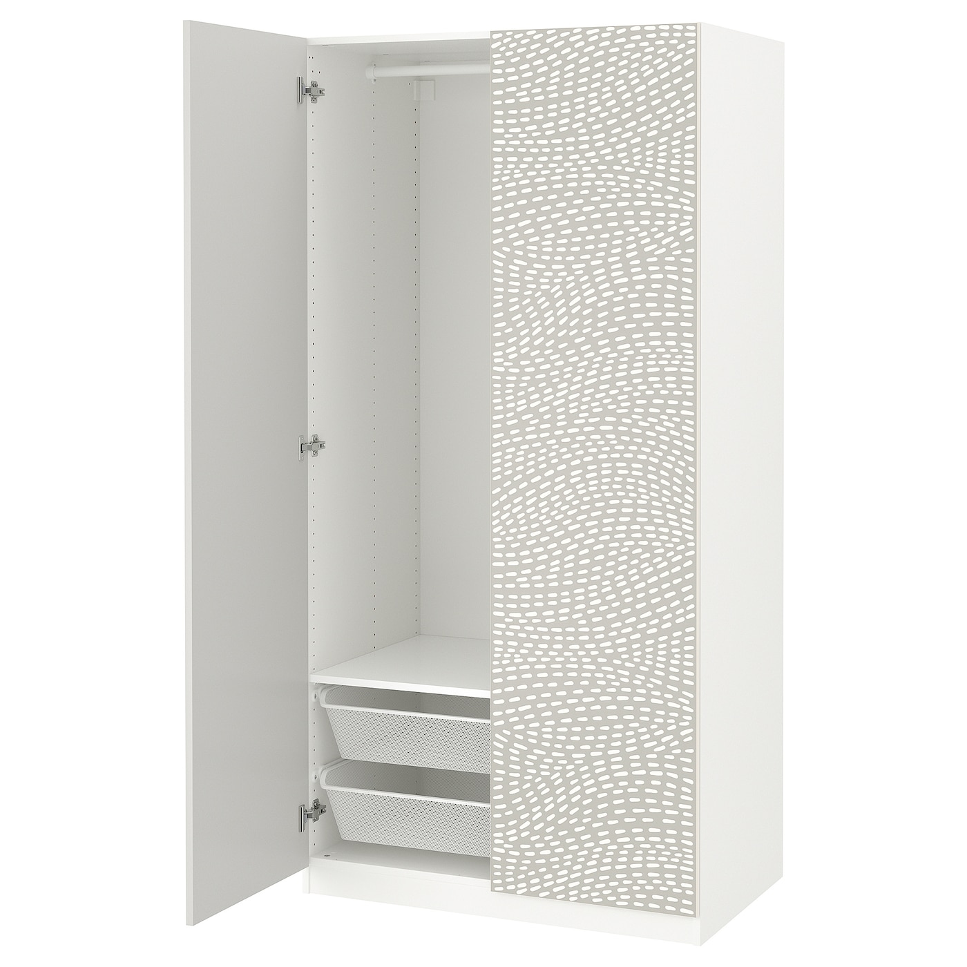 IKEA PAX / MISTUDDEN kombinacja szafy, biały/szary wzór, 100x60x201 cm
