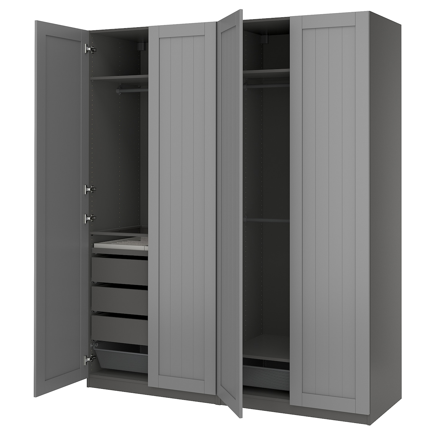 IKEA PAX / GULLABERG kombinacja szafy, ciemnoszary/szary, 200x60x236 cm