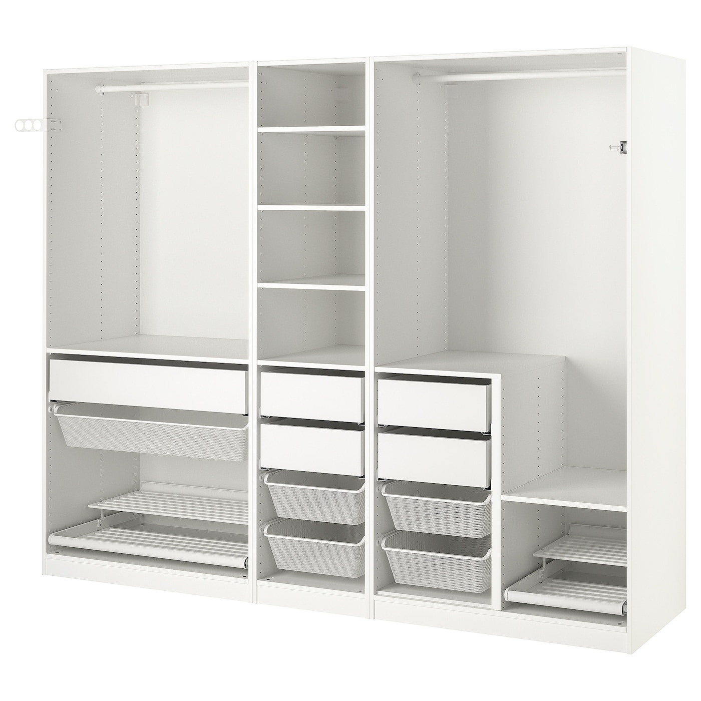 IKEA PAX kombinacja szafy, biały, 250x58x201 cm