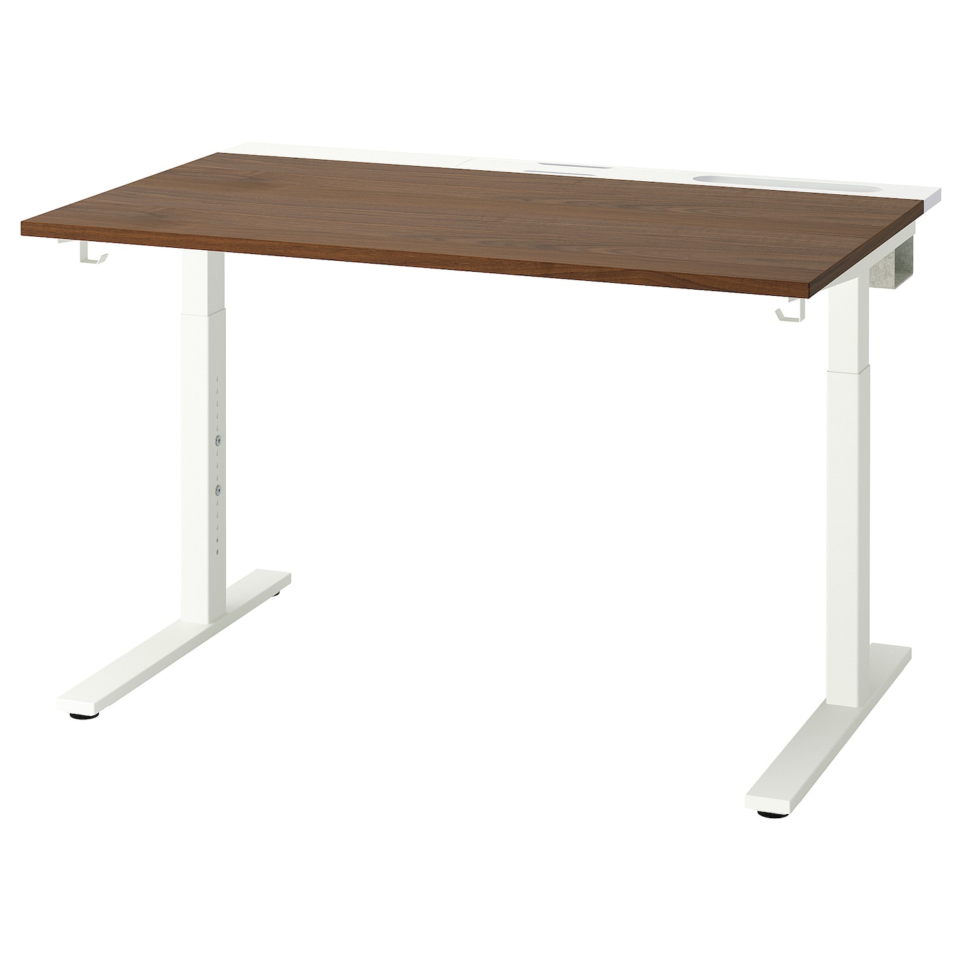 IKEA MITTZON biurko, okleina orzechowa/biały, 120x80 cm