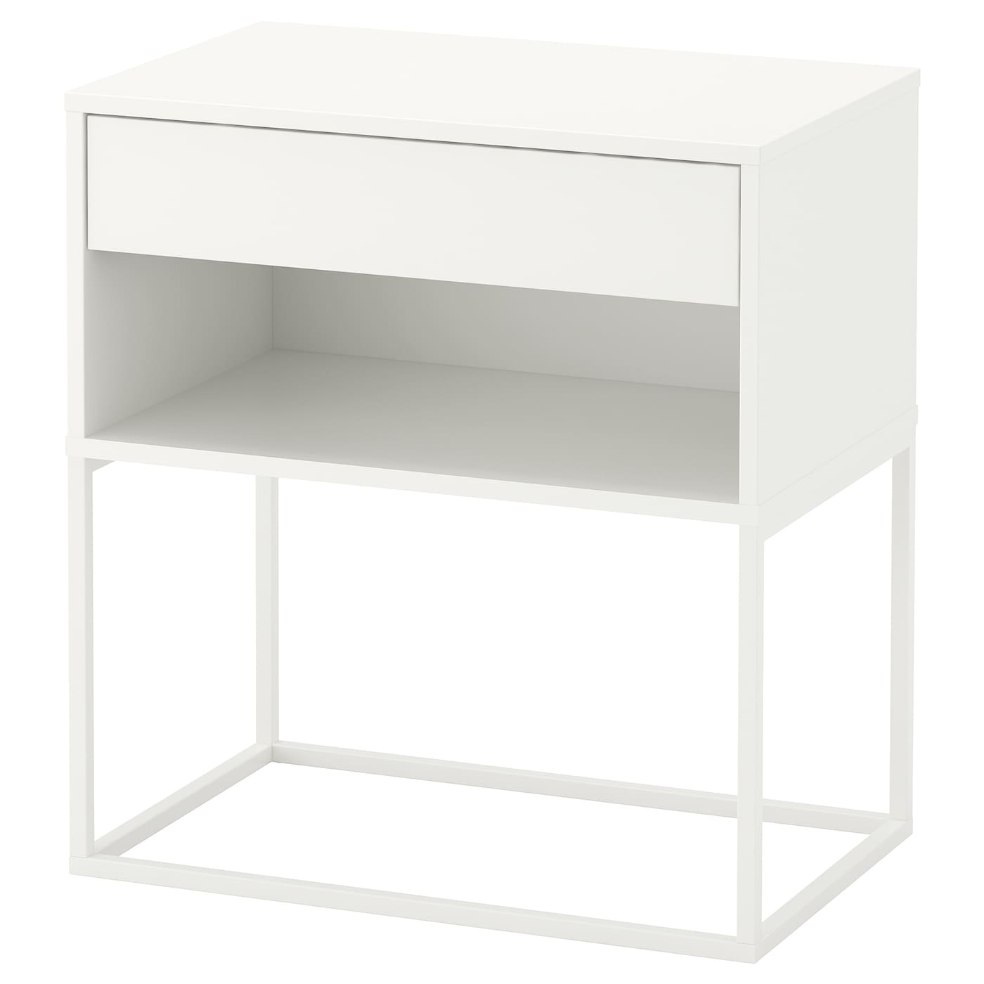 IKEA VIKHAMMER stolik nocny, biały, 60x39 cm