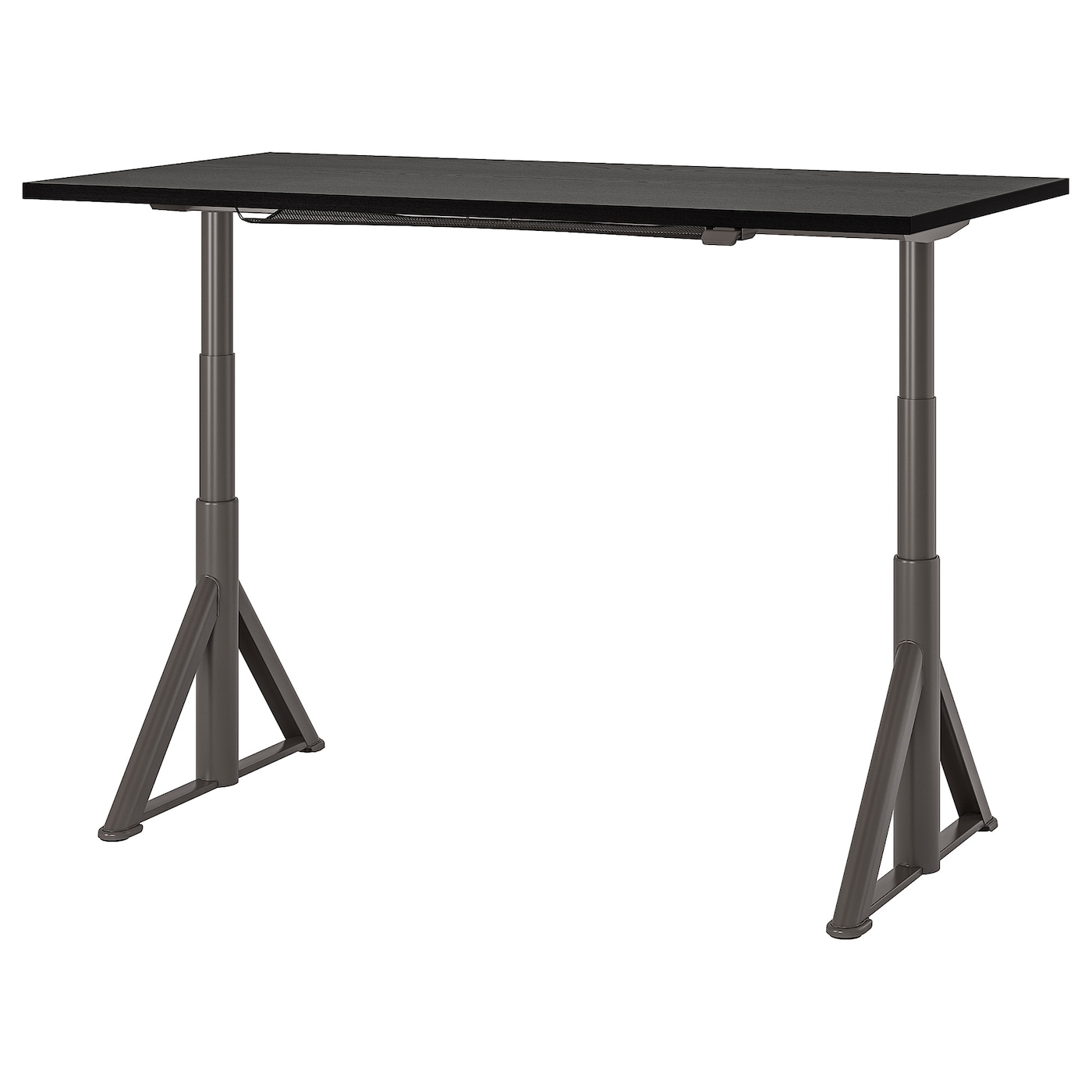 IKEA IDÅSEN biurko z regulacją wysokości, czarny/ciemnoszary, 160x80 cm