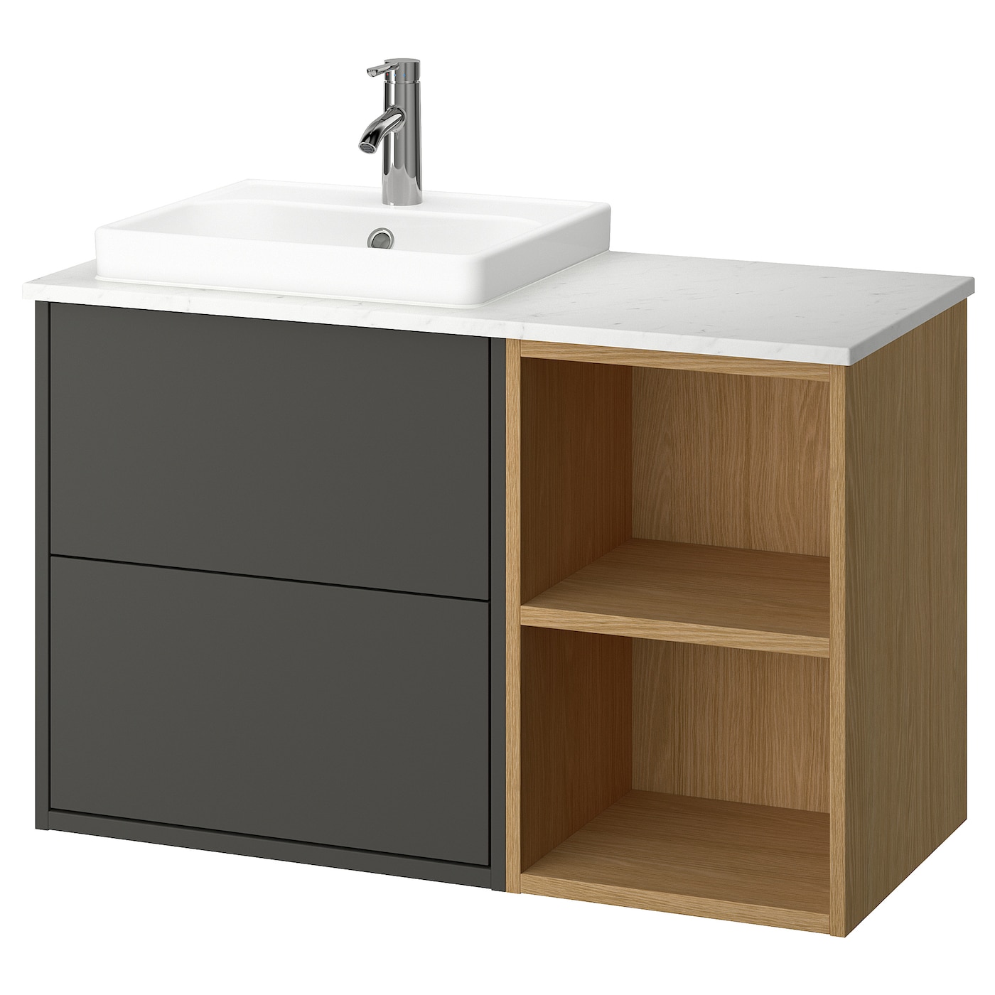IKEA HAVBÄCK / ORRSJÖN szafka pod umyw/umywalka/bateria, ciemnoszary, 102x49x71 cm