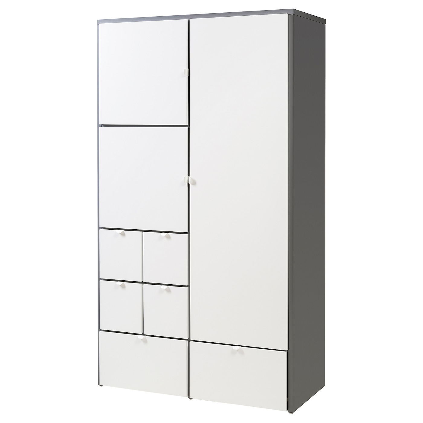 IKEA VISTHUS szafa, szary/biały, 122x59x216 cm