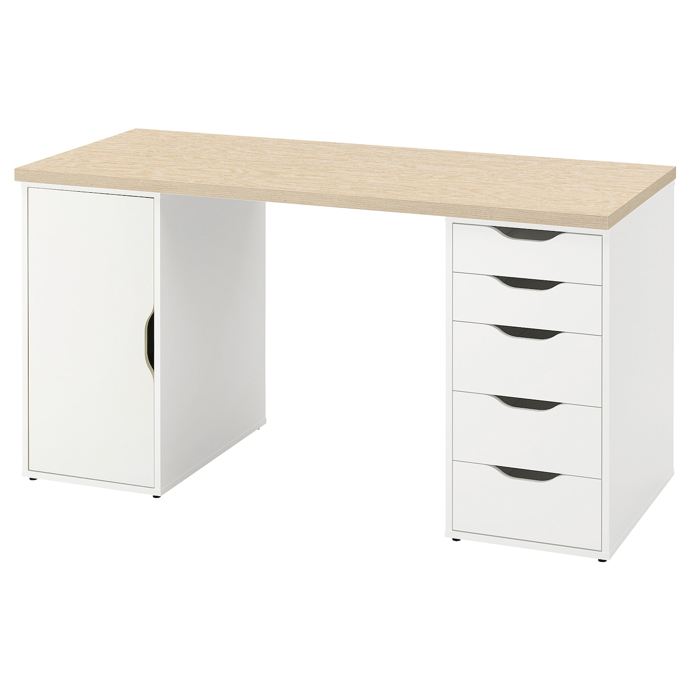 IKEA MITTCIRKEL / ALEX biurko, żywy efekt sosny/biały, 140x60 cm