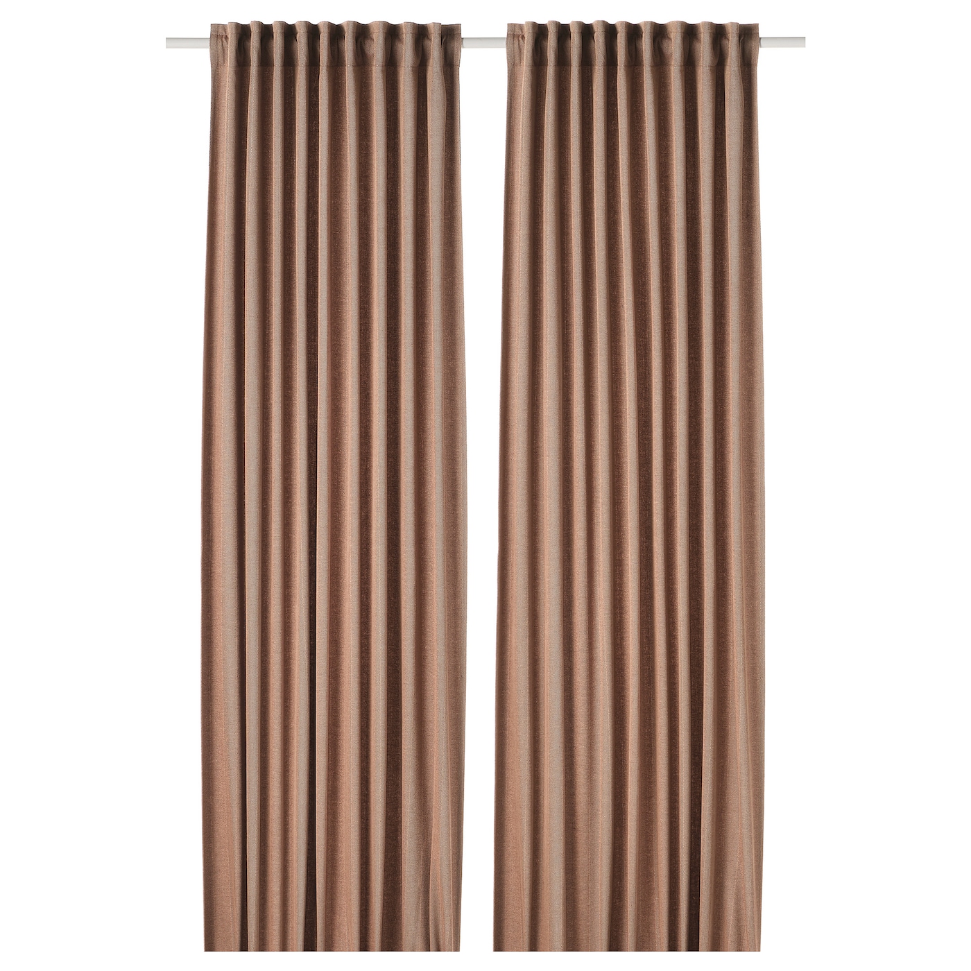 IKEA TIBAST zasłony zacieniające, 1 para, ciemnoczerwony/na taśmie, 145x300 cm