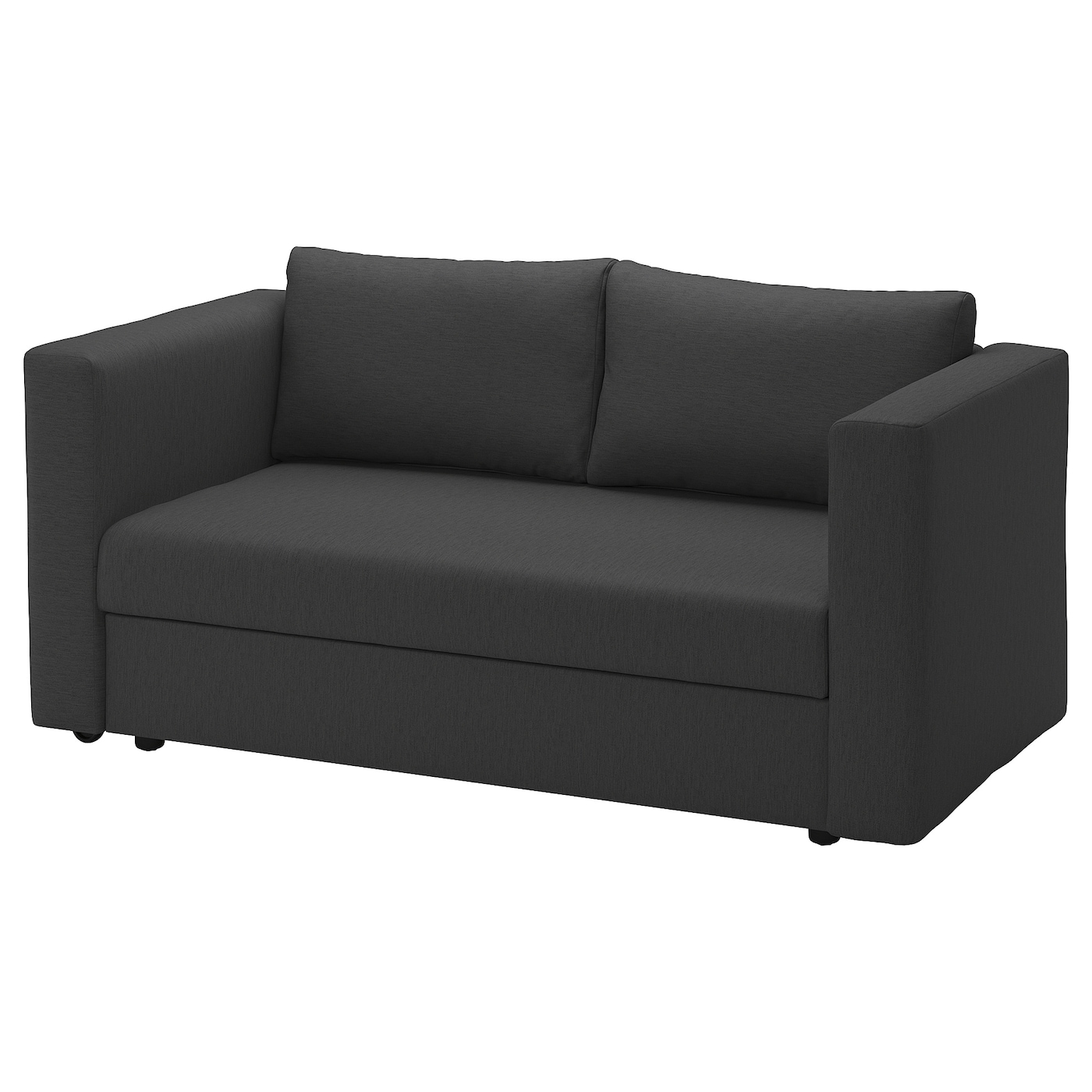 IKEA SKÖNABÄCK sofa 2-osobowa, rozkładana, Knisa ciemnoszary, Wysokość podłokietnika: 66 cm