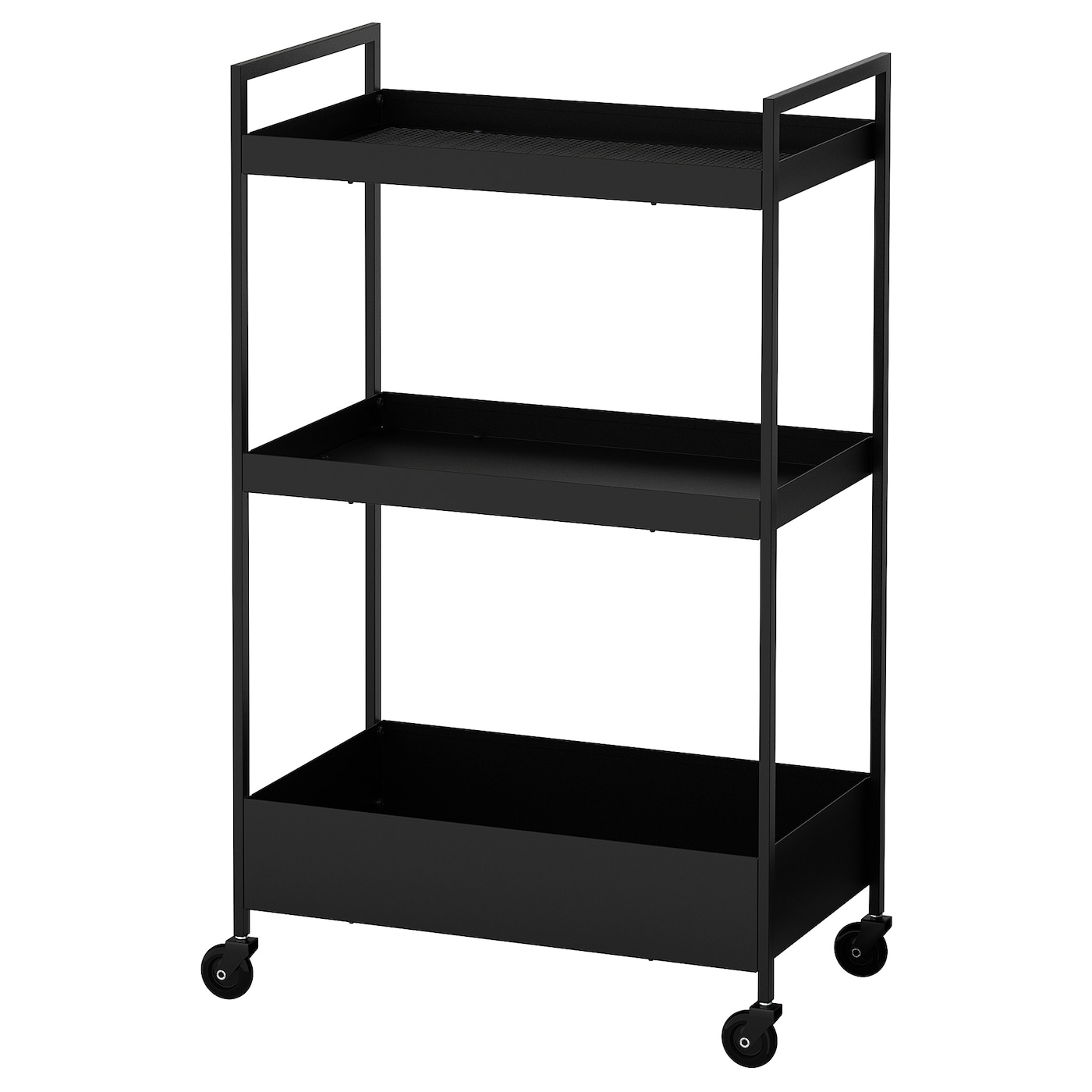 IKEA NISSAFORS wózek, czarny, 50.5x30x83 cm