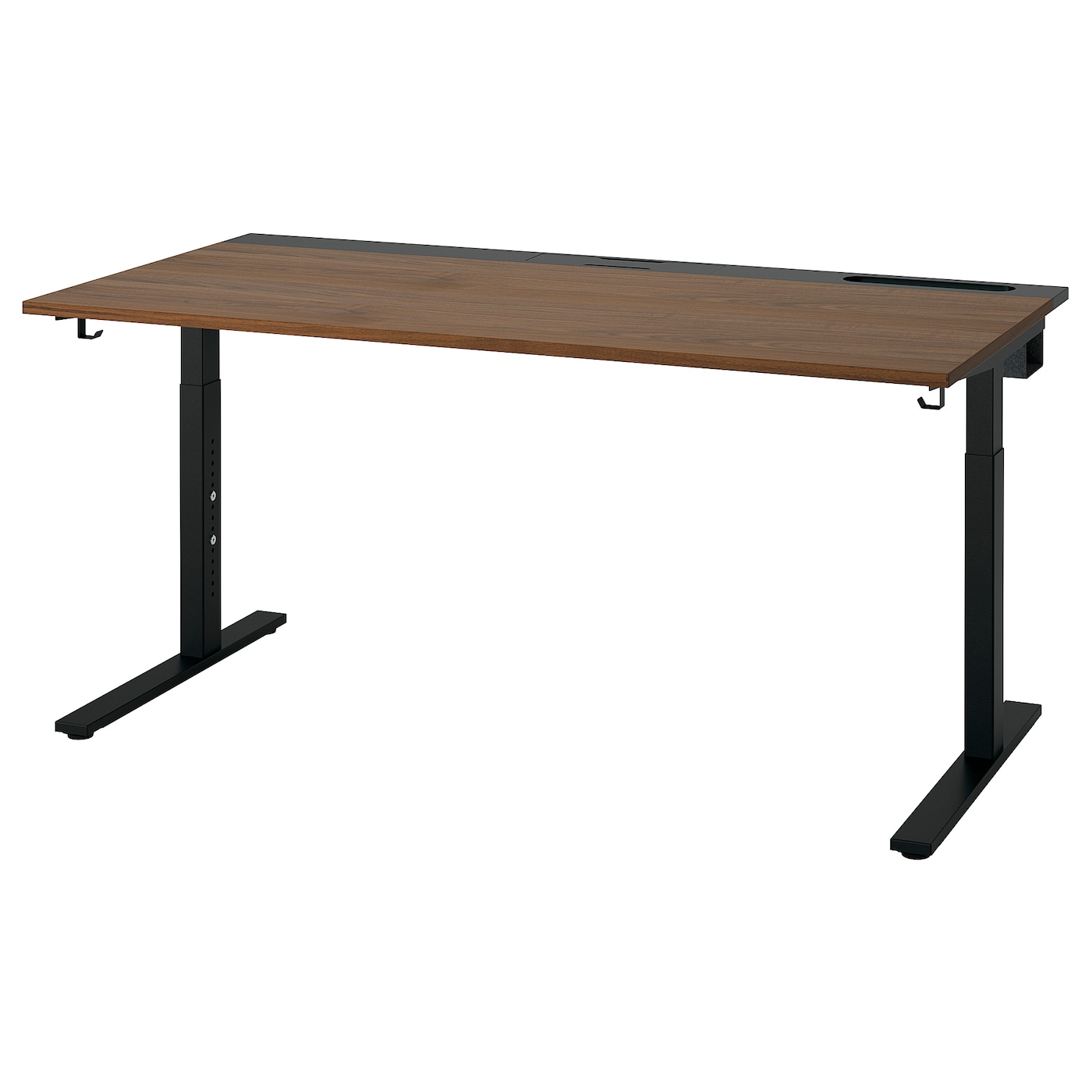 IKEA MITTZON biurko, okleina orzechowa/czarny, 160x80 cm