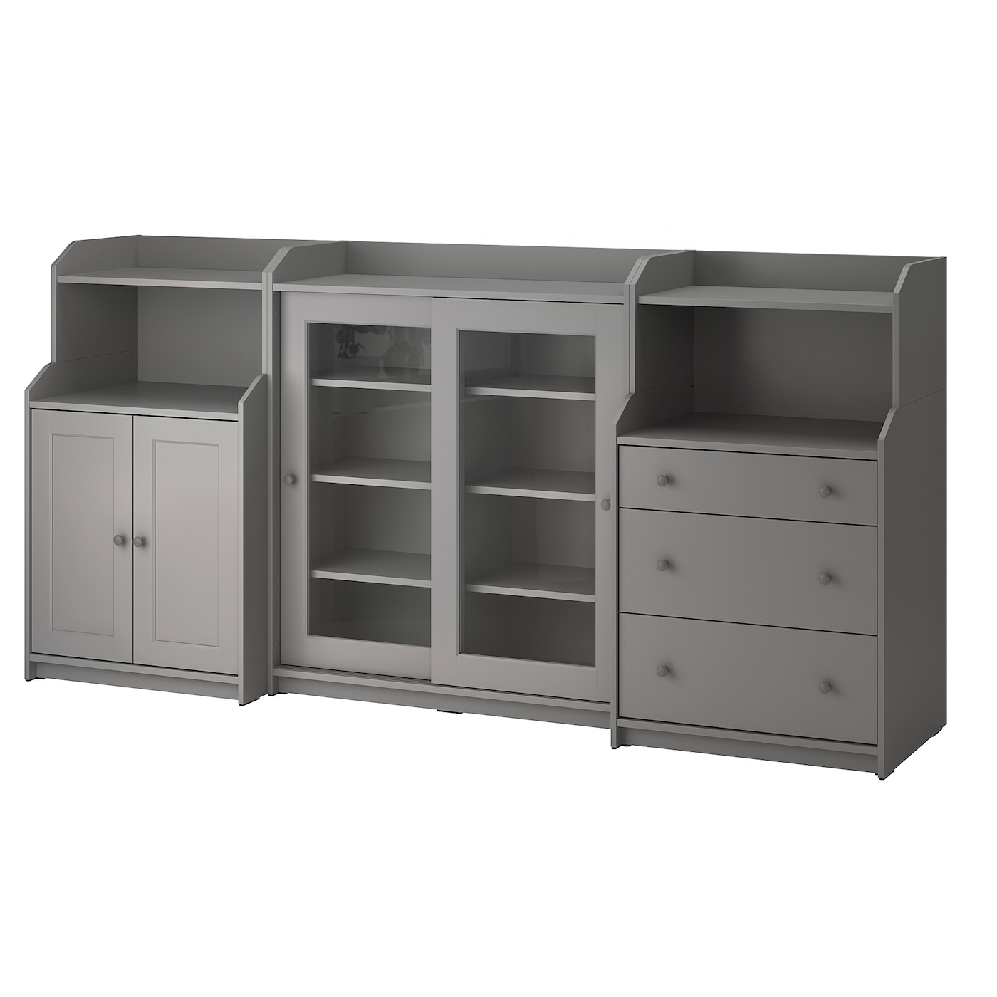 IKEA HAUGA regał, szary, 244x46x116 cm