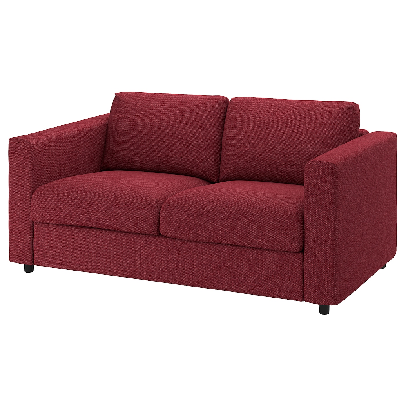 IKEA VIMLE sofa 2-osobowa, Lejde czerwony/brązowy, Wysokość z poduchami oparcia: 83 cm